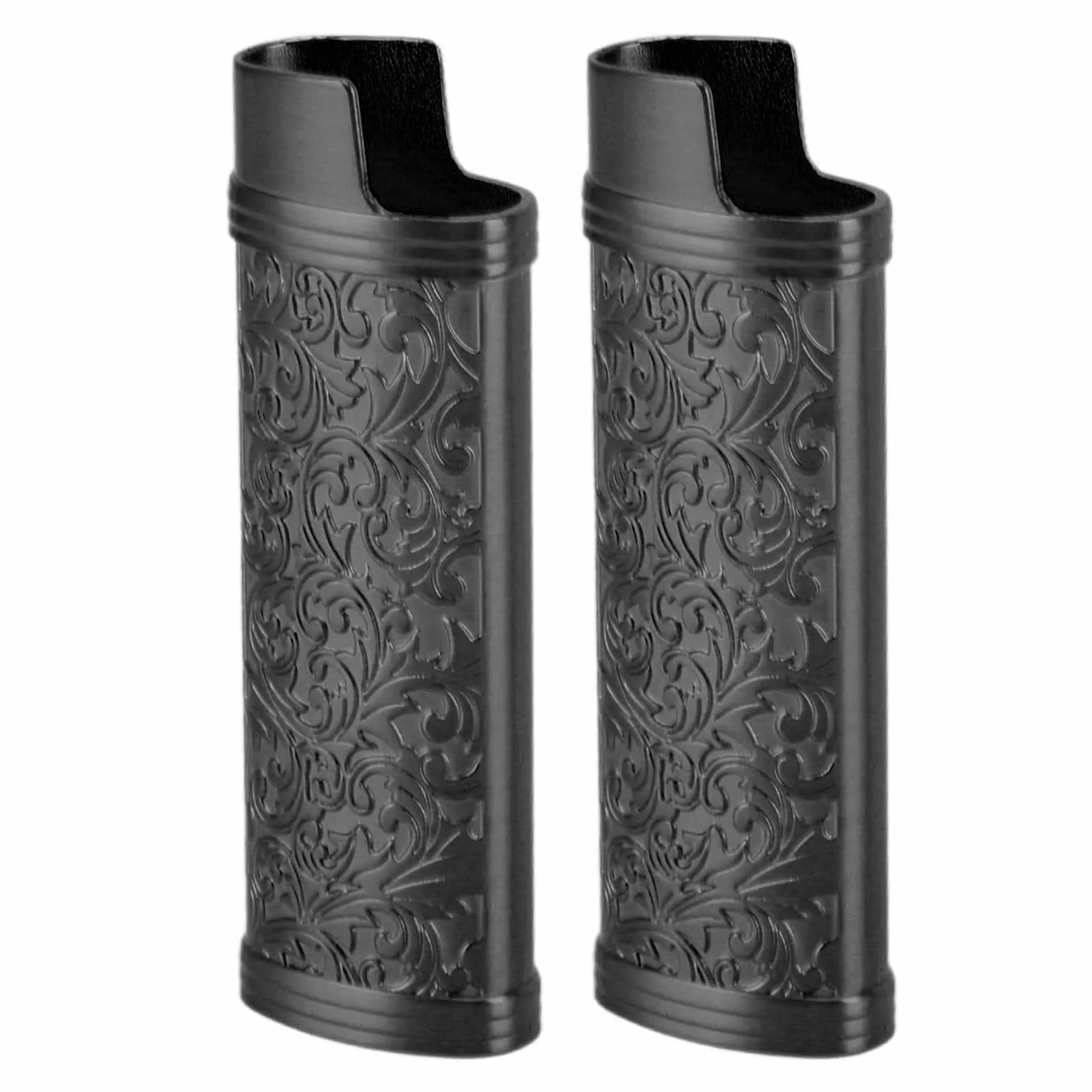 2 Szt. Metalowe Etui na Zapalniczkę z Wytłoczonym Kwiatem w Stylu Vintage, Etui na Zapalniczkę ze Stopu Cynku, Pokrowiec na Zapalniczkę w Stylu Vintage do Ochrony Zapalniczki