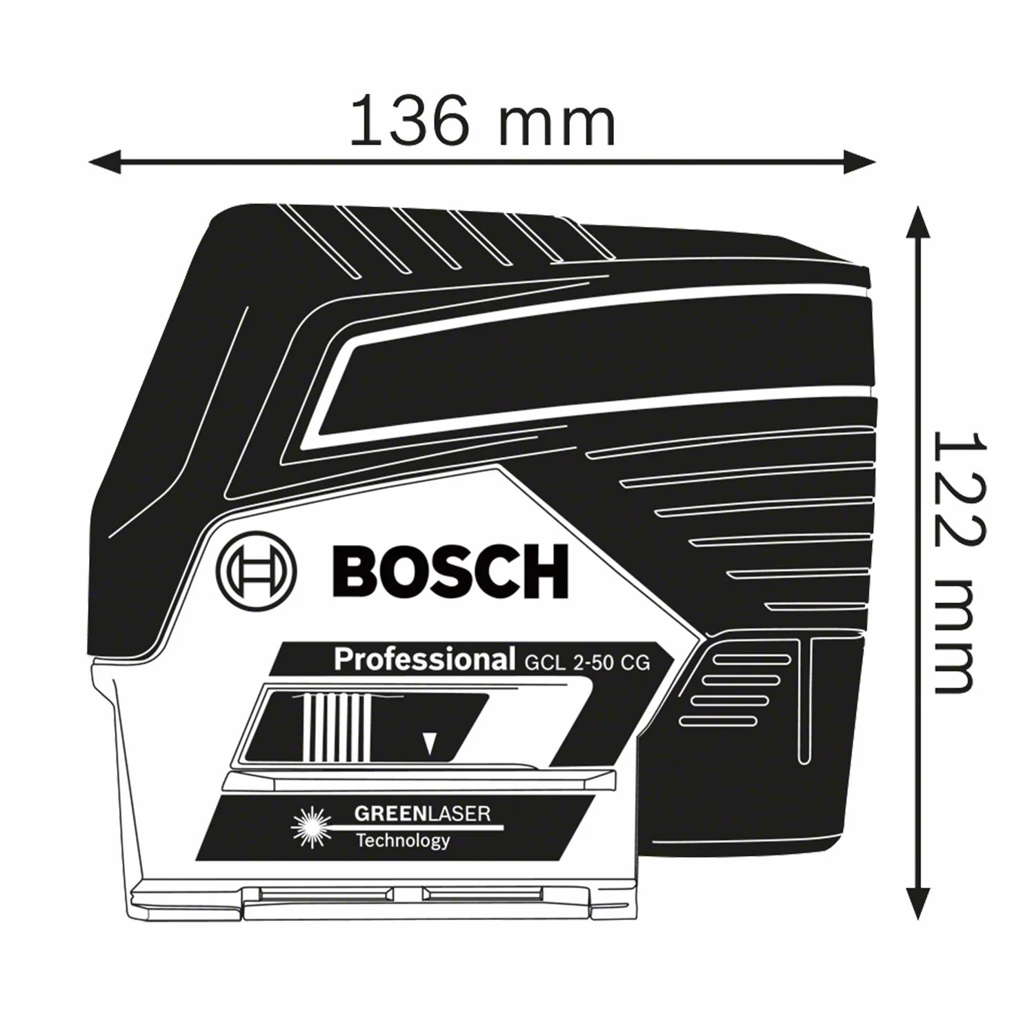 Bosch Professional system 12V: laser wielofunkcyjny GCL 2-50 CG (1 akumulator GBA 12V 2.0Ah, ładowarka, zielona wiązka, uchwyt, widzialny zasięg: do 20 m, walizka L-BOXX)