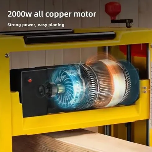 Ciężki Elektryczny Strug Stołowy - Moc 2000W, Szerokość Cięcia 330mm, Regulowana Głębokość 1-3mm do Precyzyjnej Obróbki Drewna