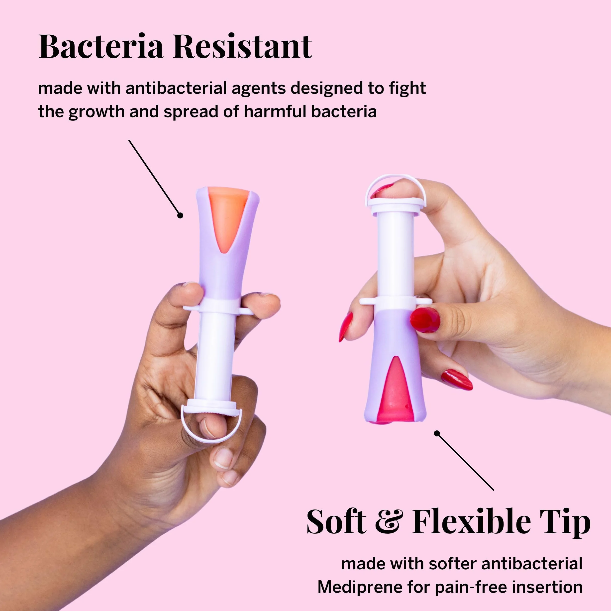 Menstrual Cup Bundle with Applicator - 100% Medical-Grade Silicone - Reusable Period Cup, 4 & 6 Tampon Capacity