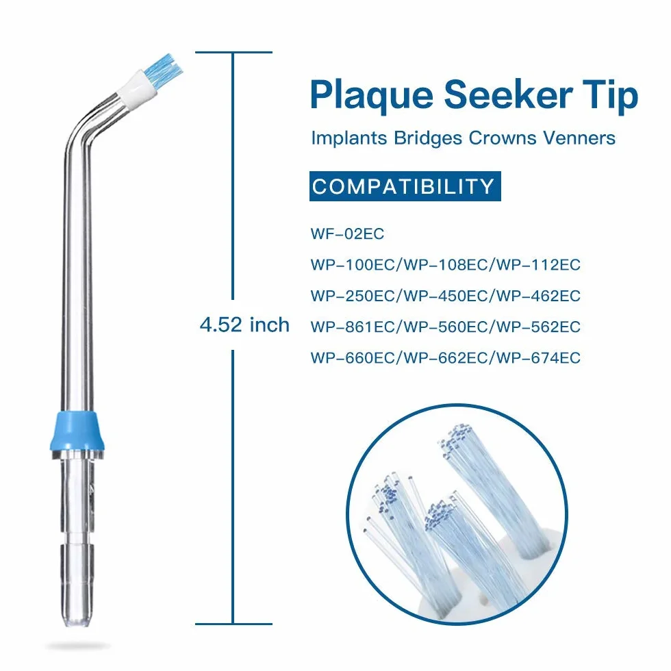 Zamienne końcówki zamienne Plaque Seeker kompatybilne z Waterpik WP-100 WP-250 WP-400 WP-660, akcesoria do dysz, akcesoria do dysz, części zamienne (4 sztuki)