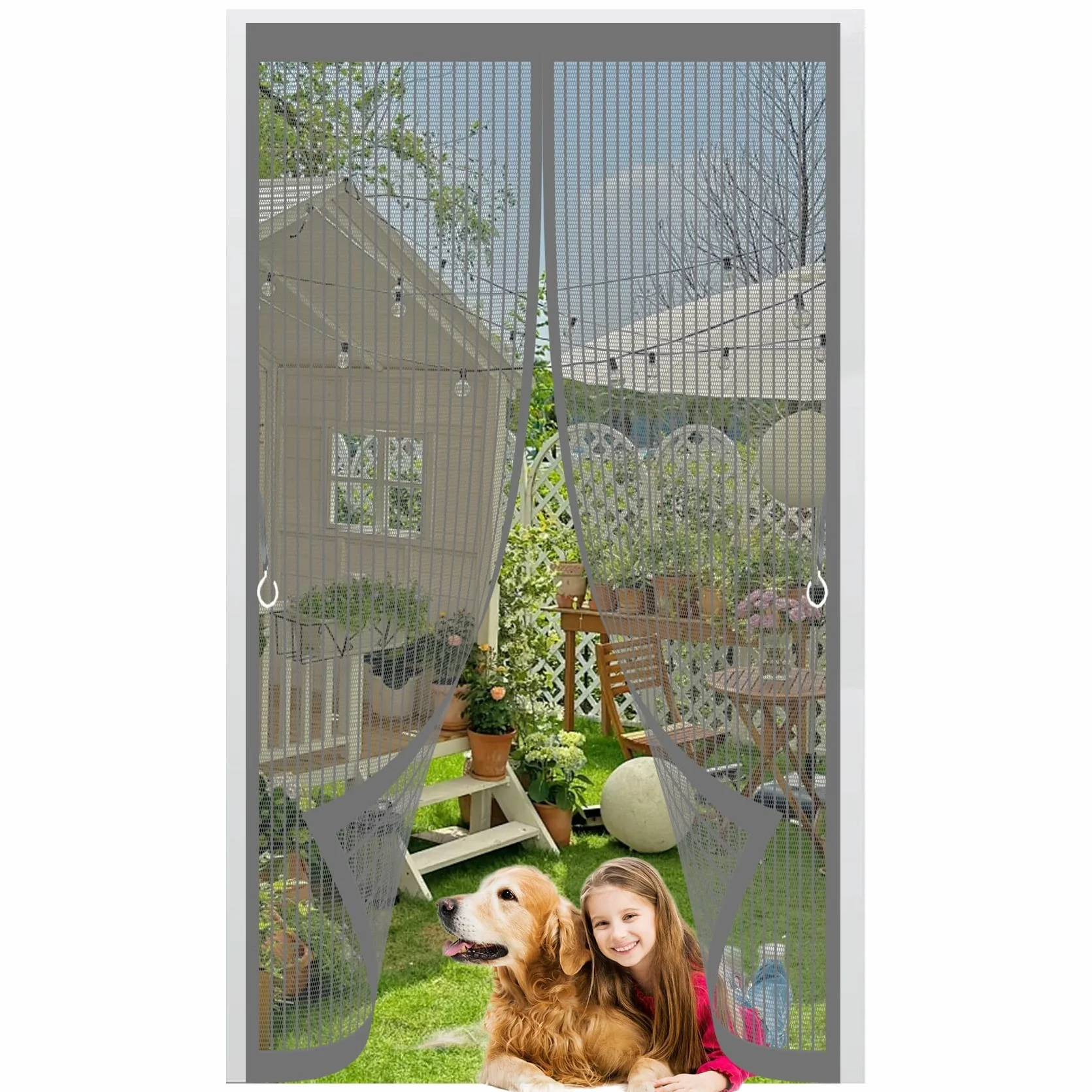 Moskitiery Do Drzwi 88 x 210 cm Silne Magnesy, Montaż Bez Wiercenia, Zamyka Się Automatycznie, Chroni Przed Muchami I Owadami Siatki Przeciw Owadom Do Balkonowych I Sypialni, Szary