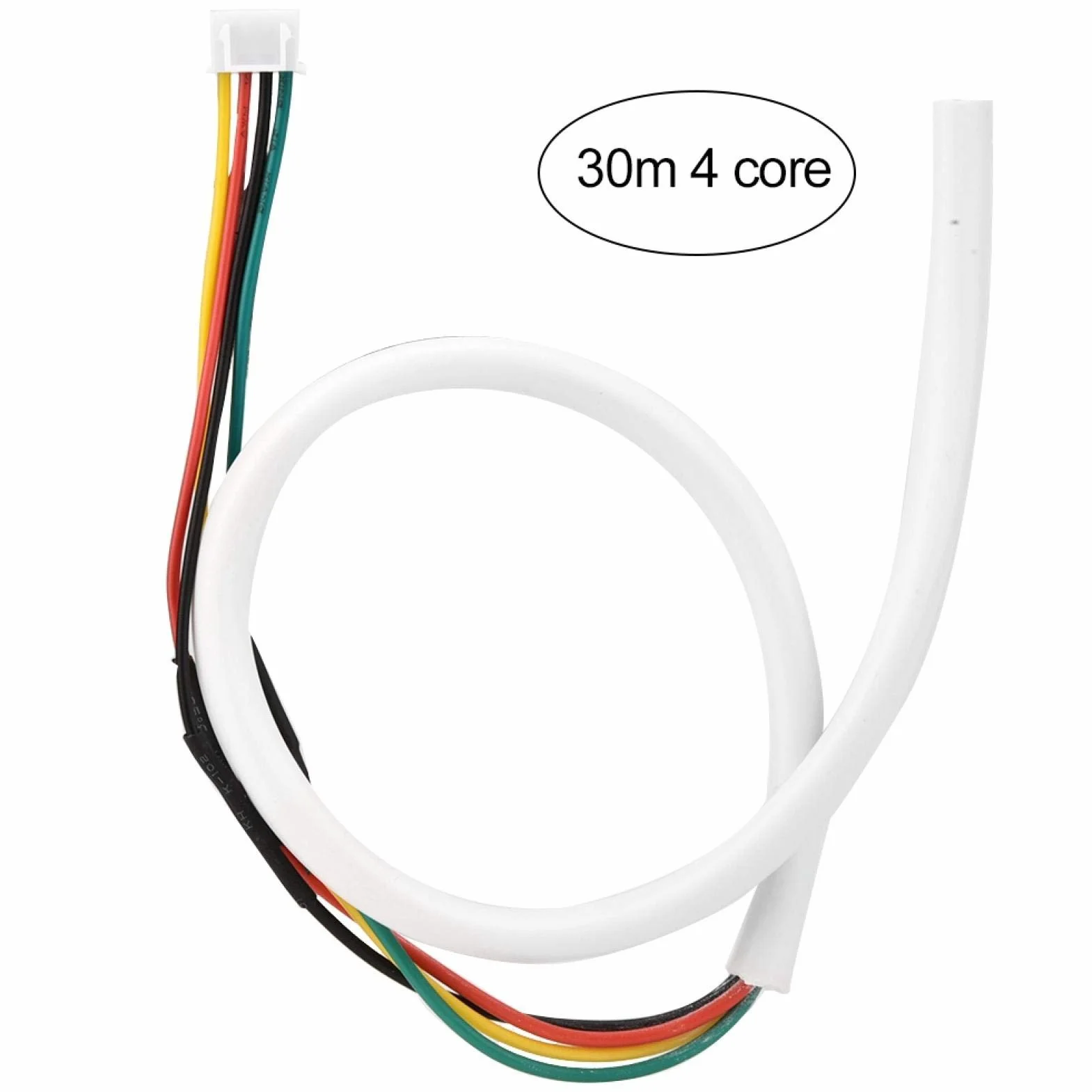 4 rdzeniowy 30 m 0 4 core communication cable 5 mm² okrągły biały elastyczny kabel miedziany , drut miedziany z białym izolacją PCW , do systemu wideo drzwi Przewody elektryczne