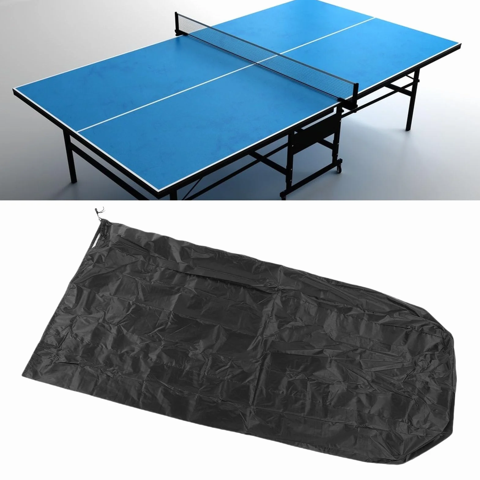 Fockety Pokrowiec na stół do -ponga, Pokrowiec na Tenis Stołowy z Tkaniny Oxford 600D na Składane Płaskie Paletki Stołowe o Wymiarach 9x5 Stóp Torba Organizacyjna, Wodoodporna, Odporna
