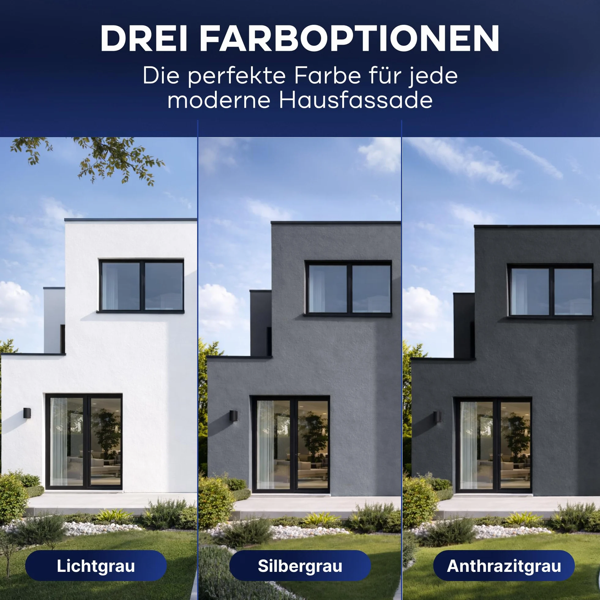 Plid® - Farba fasadowa biała do użytku na zewnątrz [odporna na warunki atmosferyczne i promieniowanie UV] - wysokiej jakości farba do muru, ściany domu, betonu i ściany piwnicy - farba cokołowa
