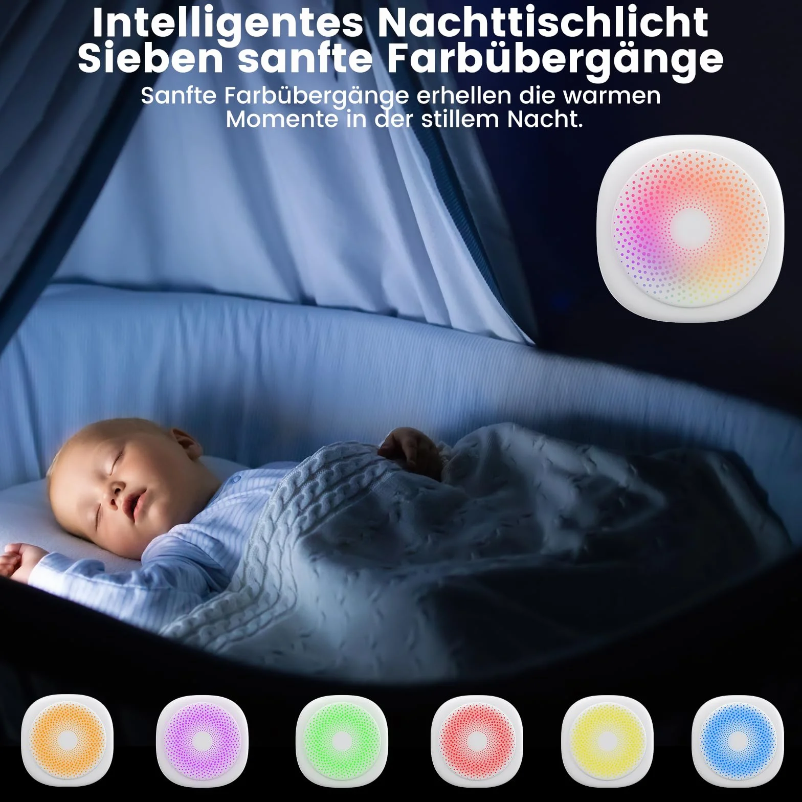 FIVAVA White Noise Machine Baby przenośna mini maszyna dźwiękowa z lampką nocną timerem biała