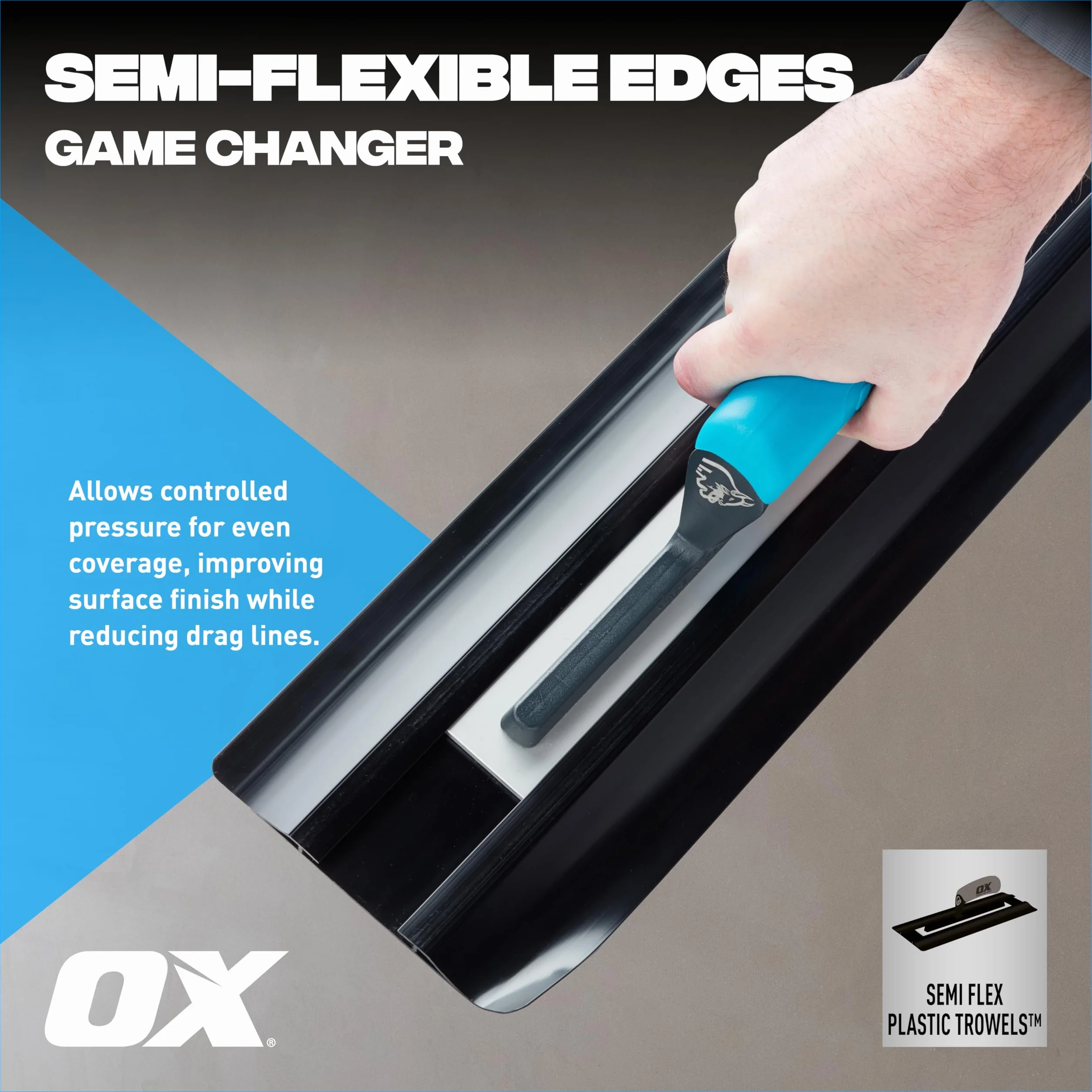 OX Pro Semi flex Plastic Trowel 14 cali / 355 x 138 mm