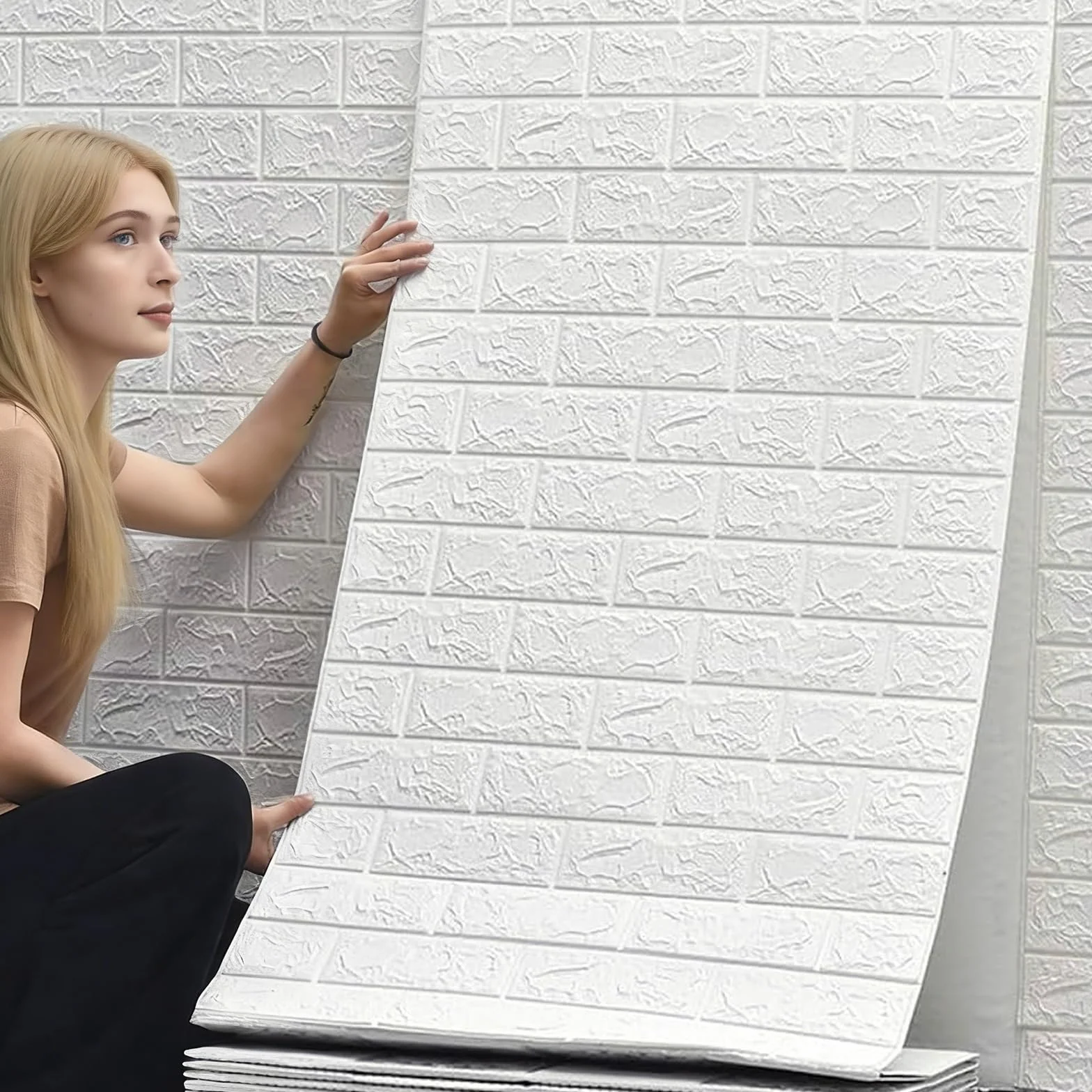 Samoprzylepne panele ścienne 3D 70 cm x 10 m wodoodporna naklejka ścienna z cegły