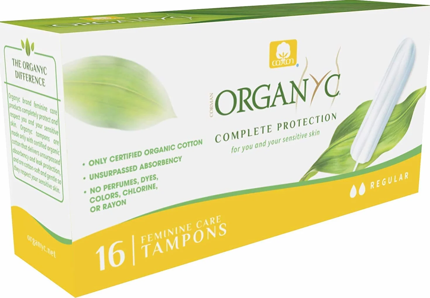 Organyc Tampons Regular ze 100% bawełny biologicznej 4 sztuki