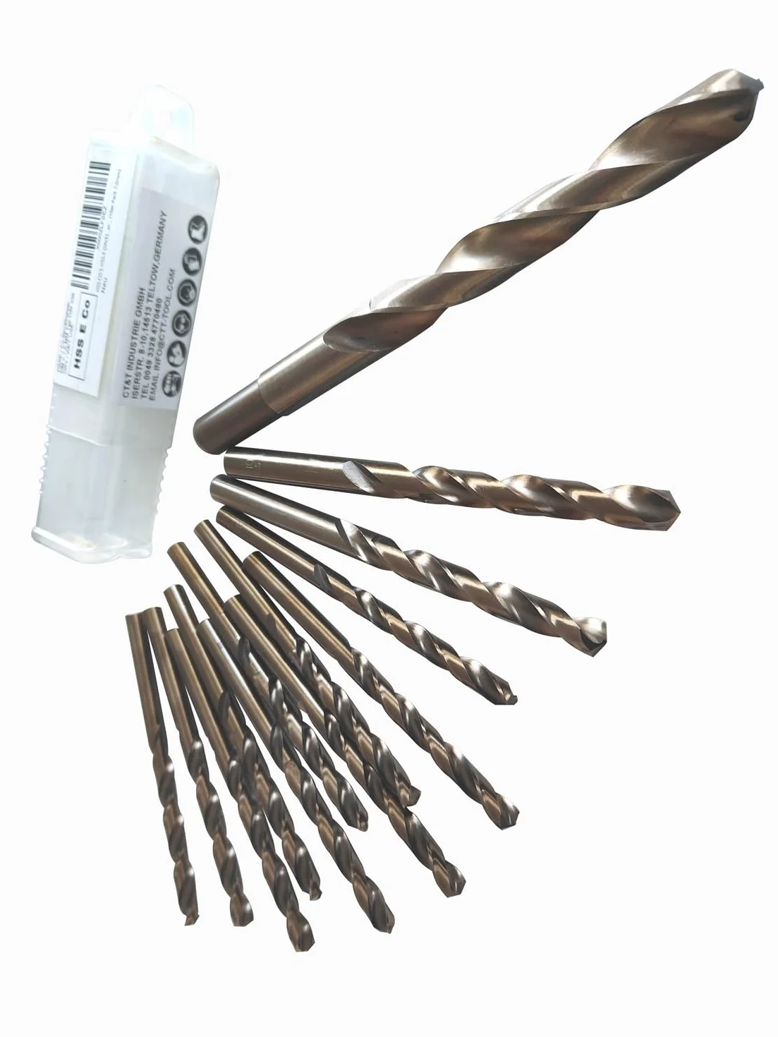 HSS CO 5 HSS-E DIN338 przemysłowe wiertło do metalu 1,0 – 20,0 mm, ze stopu kobaltu (130-częściowy zestaw 1,0-6,0 z 3,3 4,2 mm po 10 sztuk)