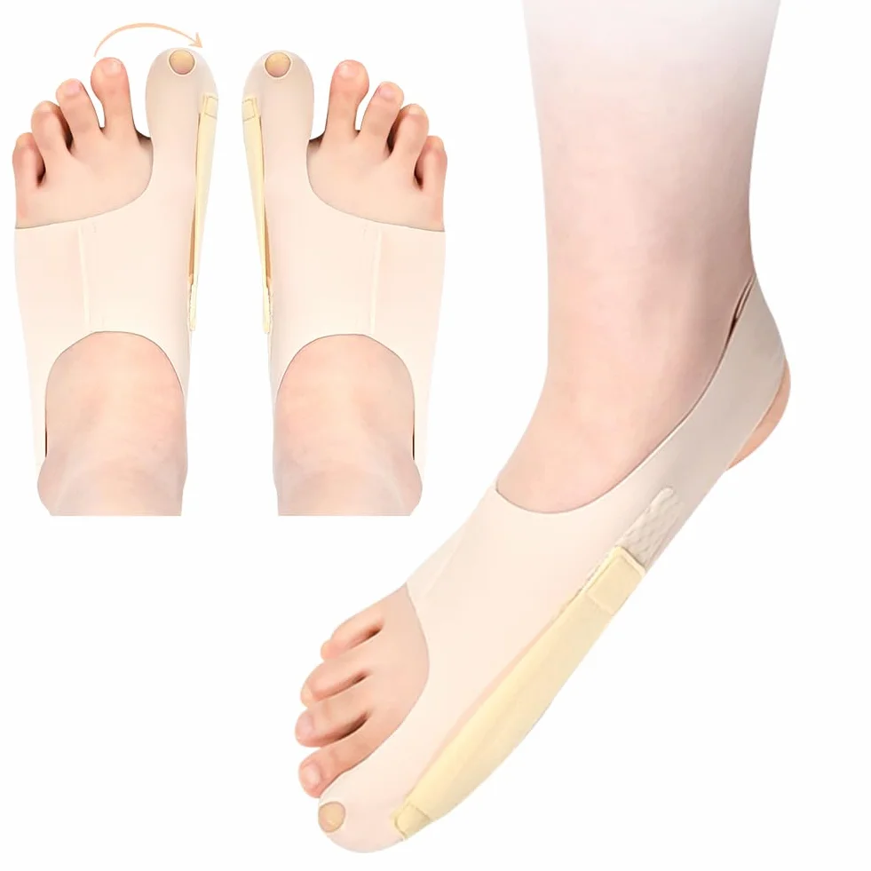 RANJIMA Korekta haluksów, 1 para, korekta Valgus, separator palców, korekta palucha, poduszka na paluch, korekta Hallux Valgus, skarpety Valgus, ulga dla dużego palca, bandaże z wbudowanym silikonowym