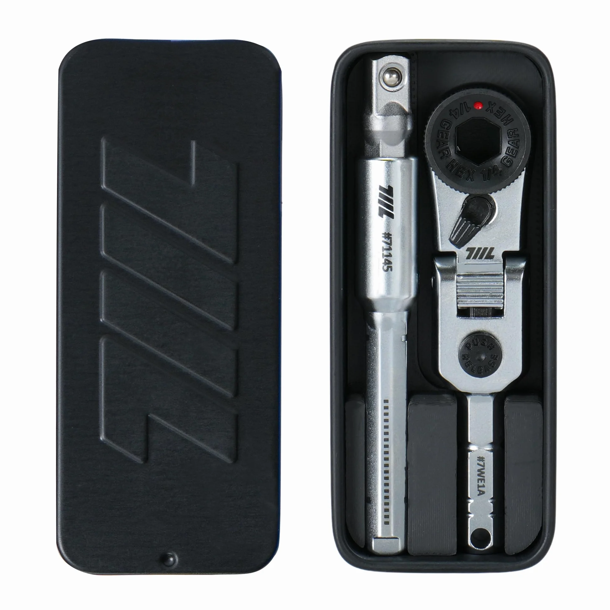 711L EDC Flex klucz grzechotkowy z uchwytem T, mini narzędzie grzechotkowe 1/10.2 cm z przedłużeniem gniazda i otworem na klucze do codziennego noszenia