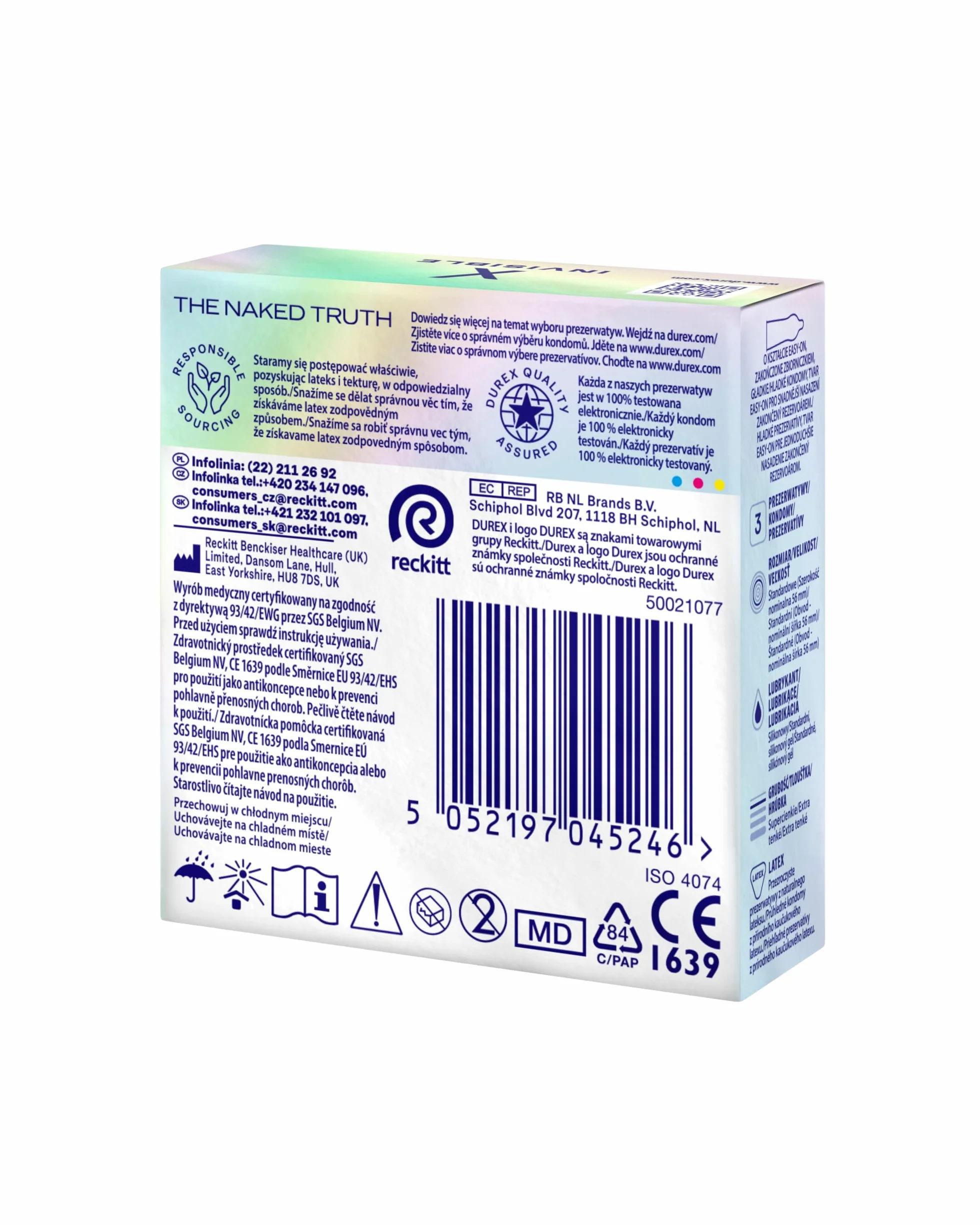 Durex Invisible Prezerwatywy supercienkie 3 szt.