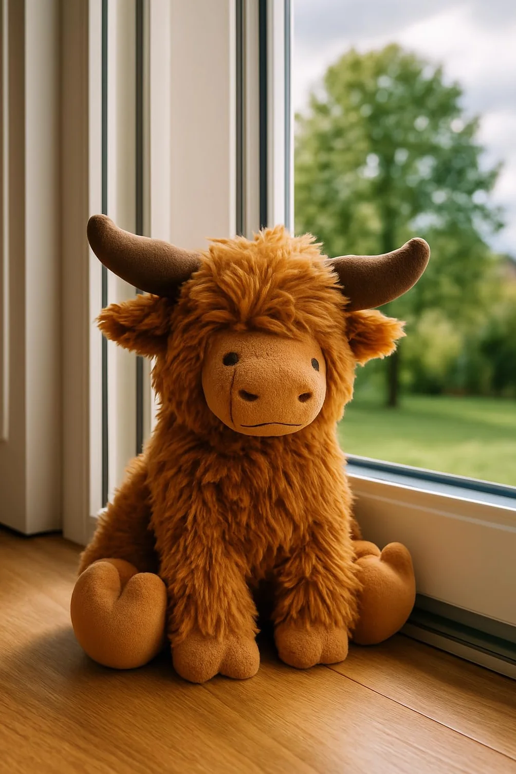 Khevga Stoper do drzwi z materiału – wysokiej jakości uchwyt na drzwi Highland Cattle, waga 1 kg, wysokość 23 cm, rustykalny design, odbojnik drzwiowy, dekoracja do salonu, biura i pokoju dziecięcego