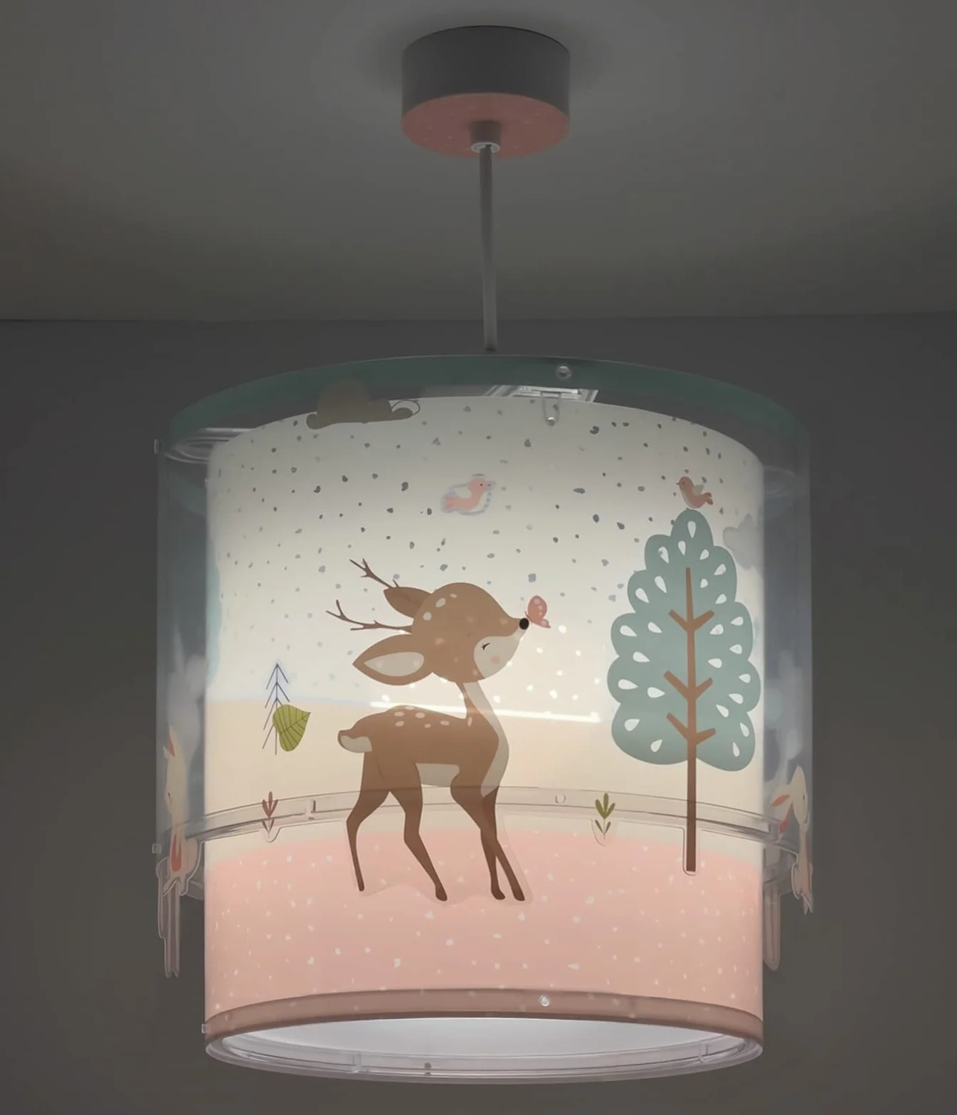 Dziecięca lampa sufitowa Dalber Loving Deer Deer Animals Różowa (61272)