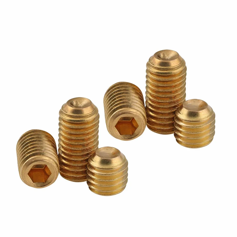 Śruby Dociskowe z Gniazdem Sześciokątnym ze Mosiądz, Puchar Punkt Śruby bez łba, Wkręty bez łba, M2×5mm,30 pcs