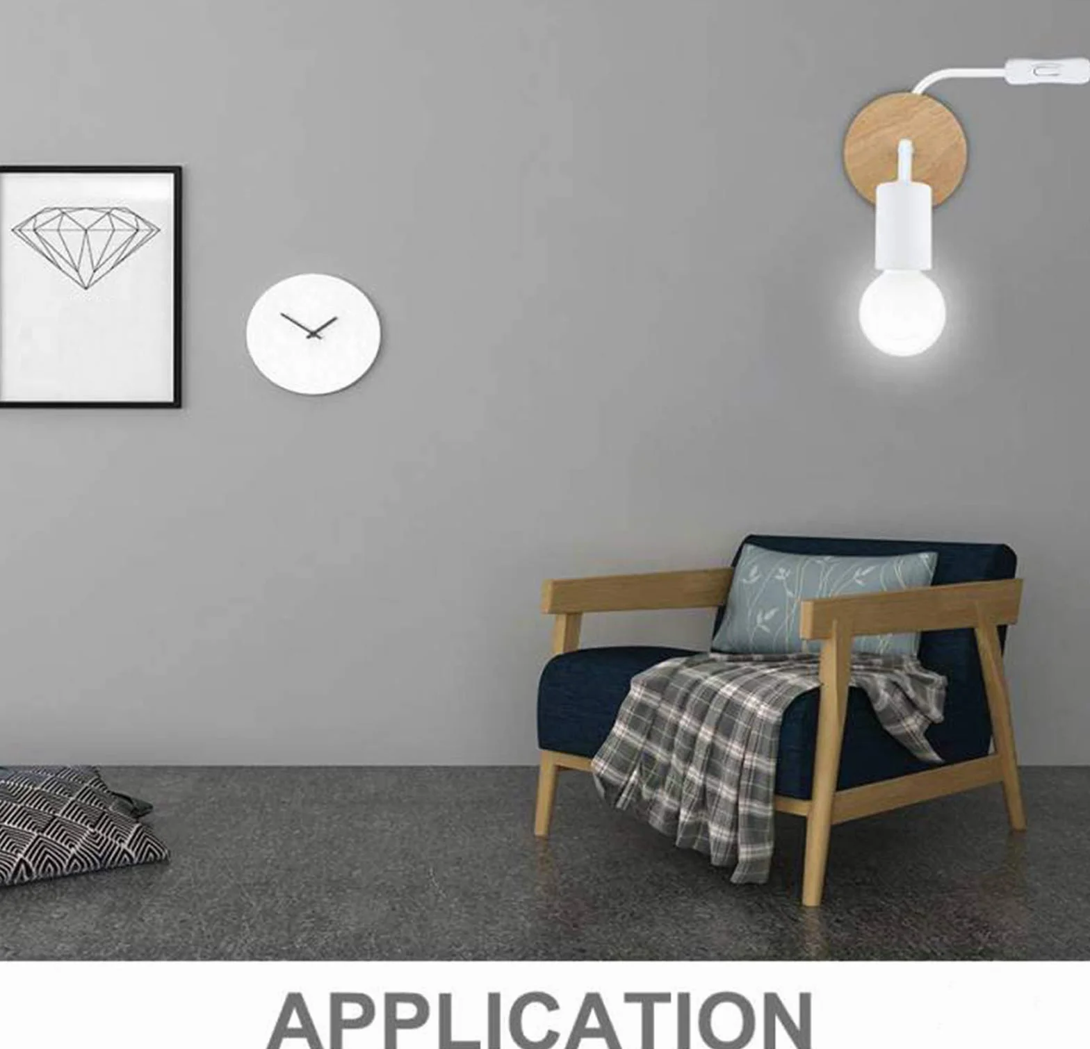 Lampy Ścienne Vintage Do Wnętrz Z Drewna Z Przełącznikiem, Retro Lampki Nocne Do Sypialni Z Wtyczką, Lampa Ścienna Do Salonu Rustykalna Z Gniazdem E27, Przenośne Kinkiety Ścienne Do Korytarza, Oświet
