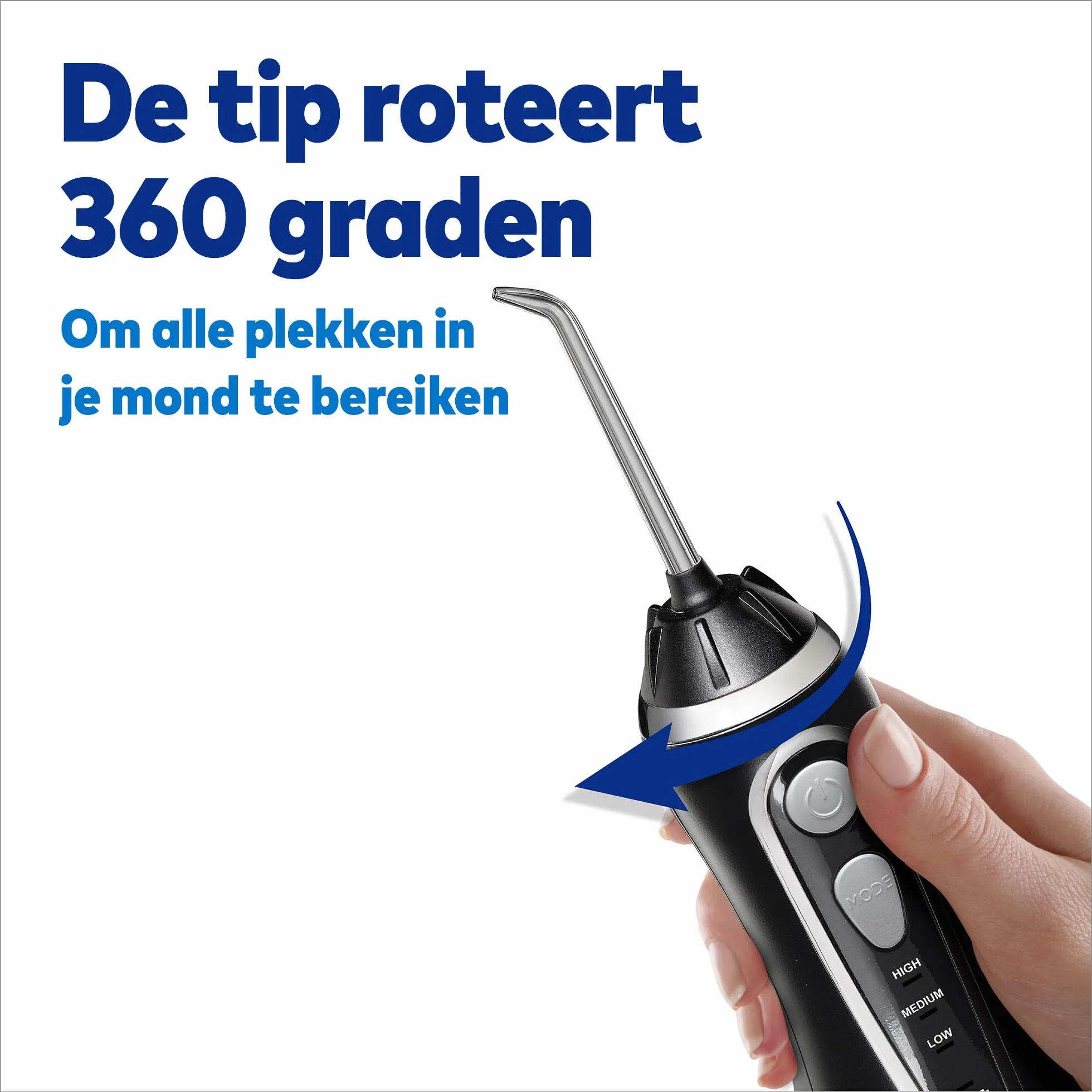 Waterpik Irygator Bezprzewodowy Cordless Advanced, 3 Ustawienia Ciśnienia, Usuwanie Płytki Nazębnej, Idealny w Podróż i do Małej Łazienki, Zasilanie Akumulatorowe USB, Kolor Czarny (WP-582EU)
