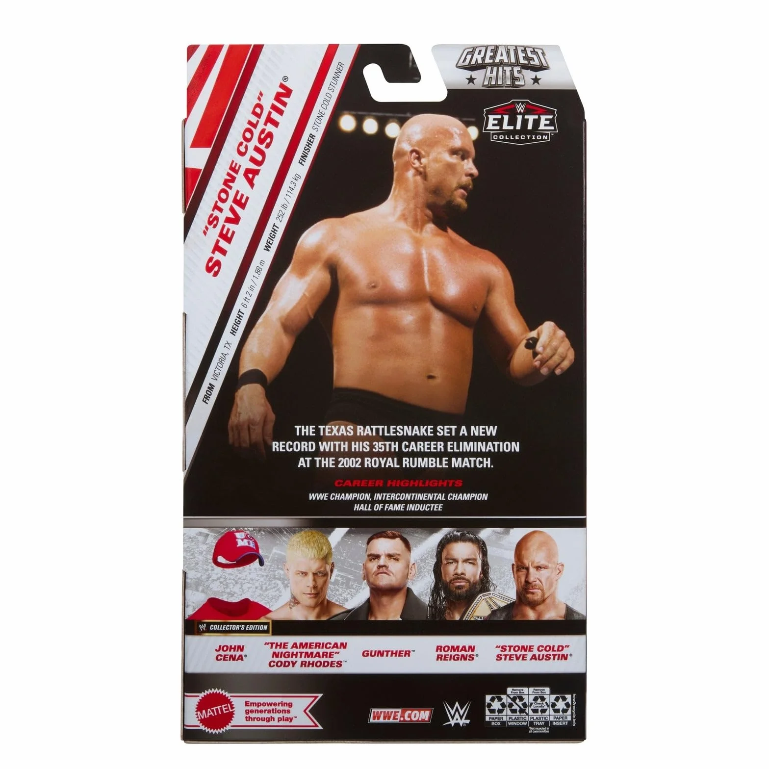 WWE Stone Cold Steve Austin Elite Greatest Hits 8 Toy Wrestling figurka akcji