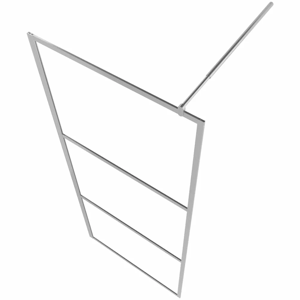 Ścianka prysznicowa do kabiny prysznicowej, półmatowe szkło hartowane ESG 80 x 195 cm, regulowany profil aluminiowy, elastyczny drążek podporowy, ochrona przed pryskaniem z 3 szklanymi