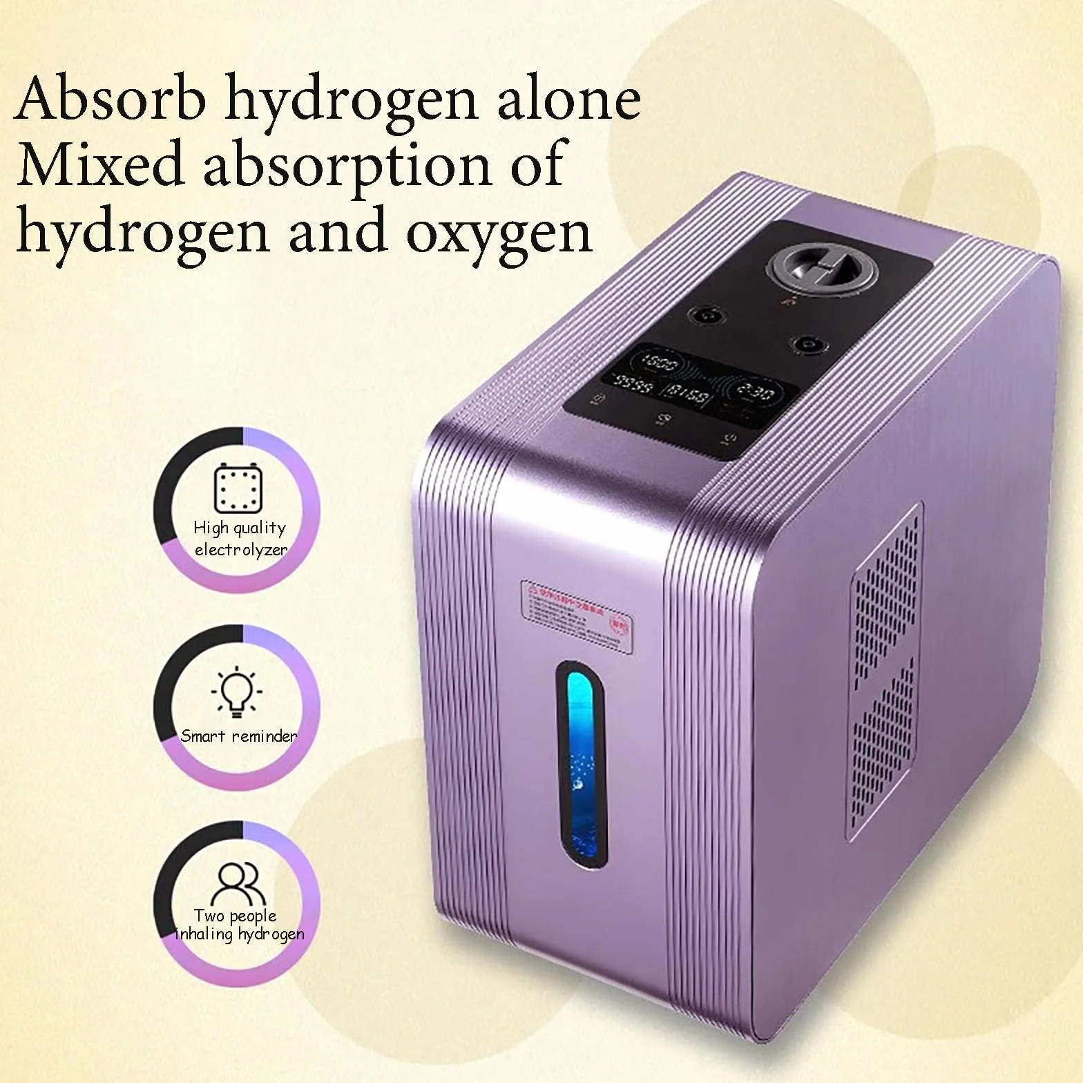 Generator Wody Wodorowej 1800 Ml/Min, Dwuportowy Inhalator H2 99,99% Z Dużym Ekranem Dotykowym