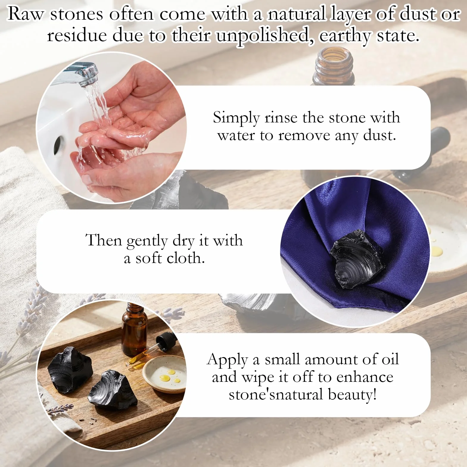 Naturalne kamienie obsydianu 3-5 cm surowe do dekoracji Reiki