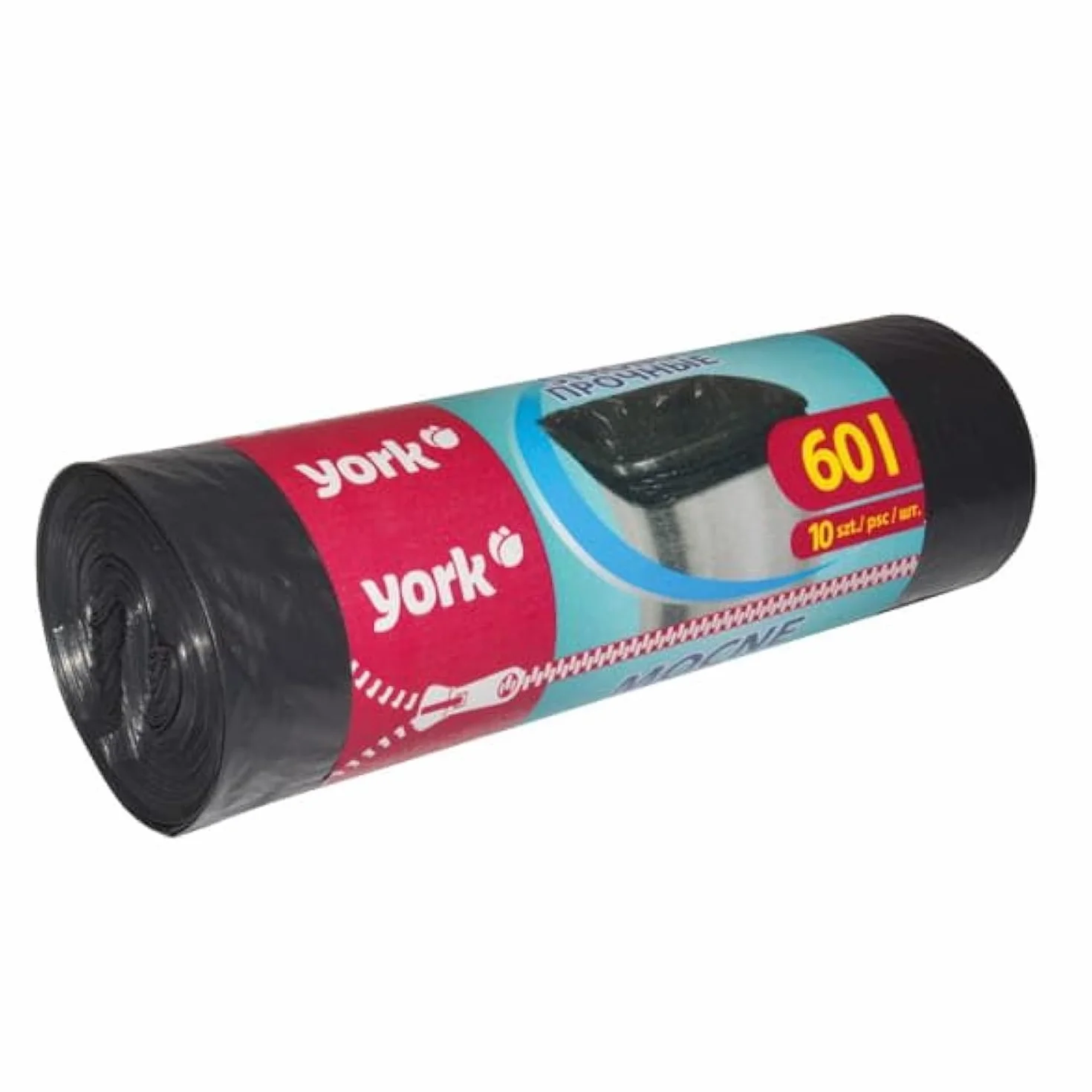 YORK Czarne worki na śmieci 60 l (1 rolka po 10 sztuk) - worki na śmieci 60 litrów - duże worki na śmieci - stabilne worki na śmieci - worki na śmieci 60 l ekstra mocne