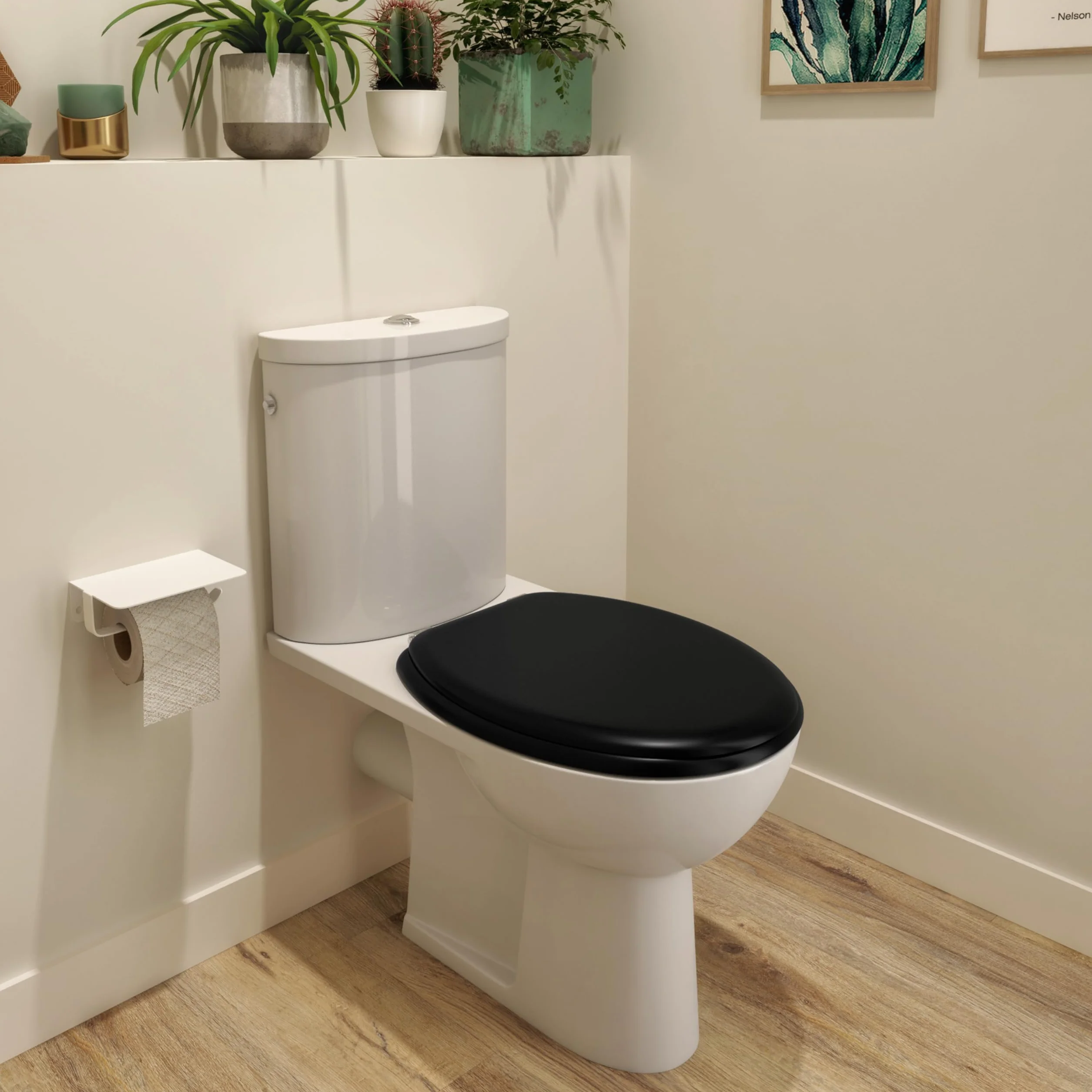 SENSEA - Deska sedesowa PURITY – owalna – wolnoopadająca – deska sedesowa z funkcją Quick Release – maks. 150 kg – MDF FSC – czarna – deska sedesowa – deska sedesowa – deska sedesowa – deska sedesowa