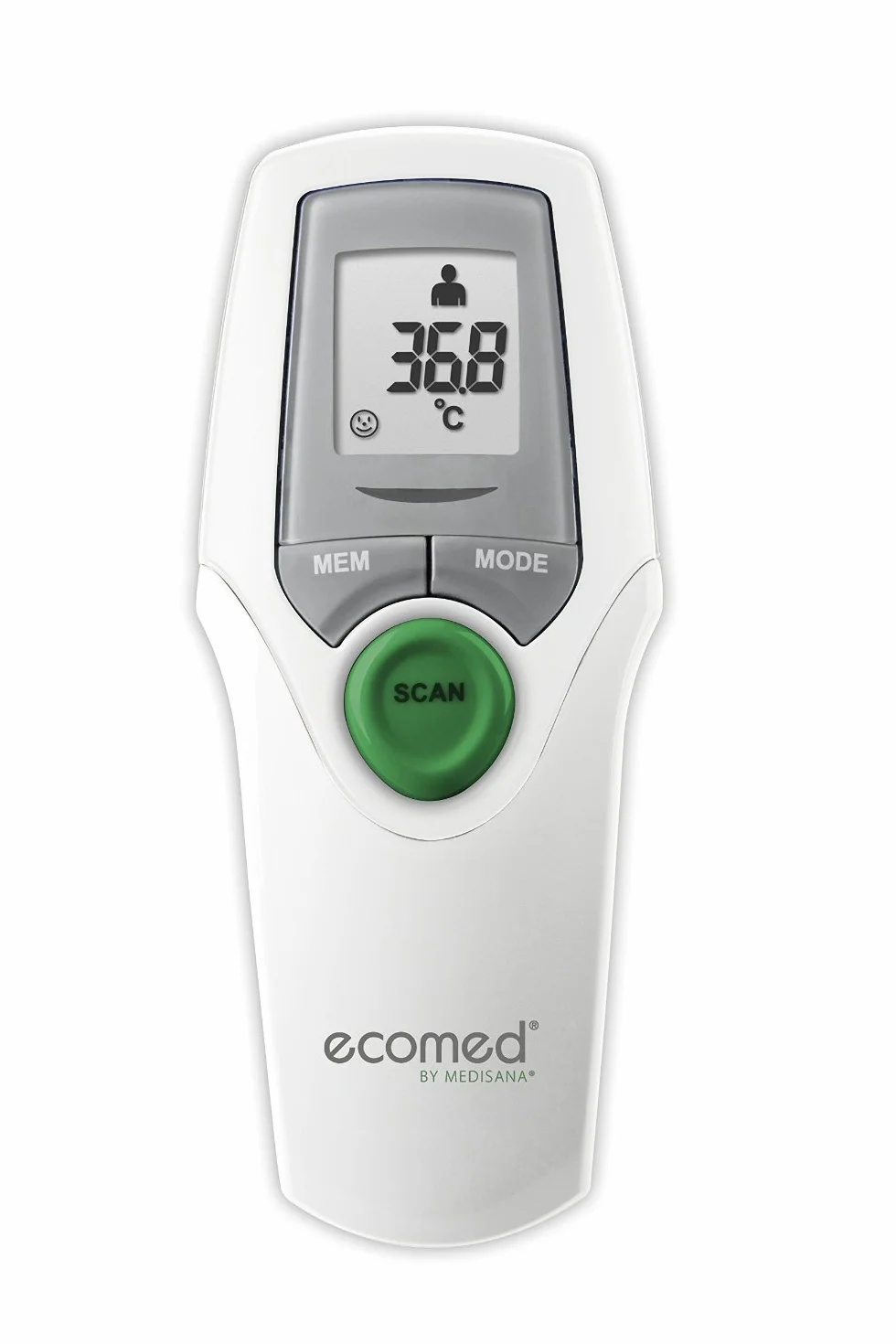 ecomed TM-65E cyfrowy termometr kliniczny na podczerwień dla niemowląt, dzieci i dorosłych, termometr na czoło, temperatura otoczenia i temperatura płynu