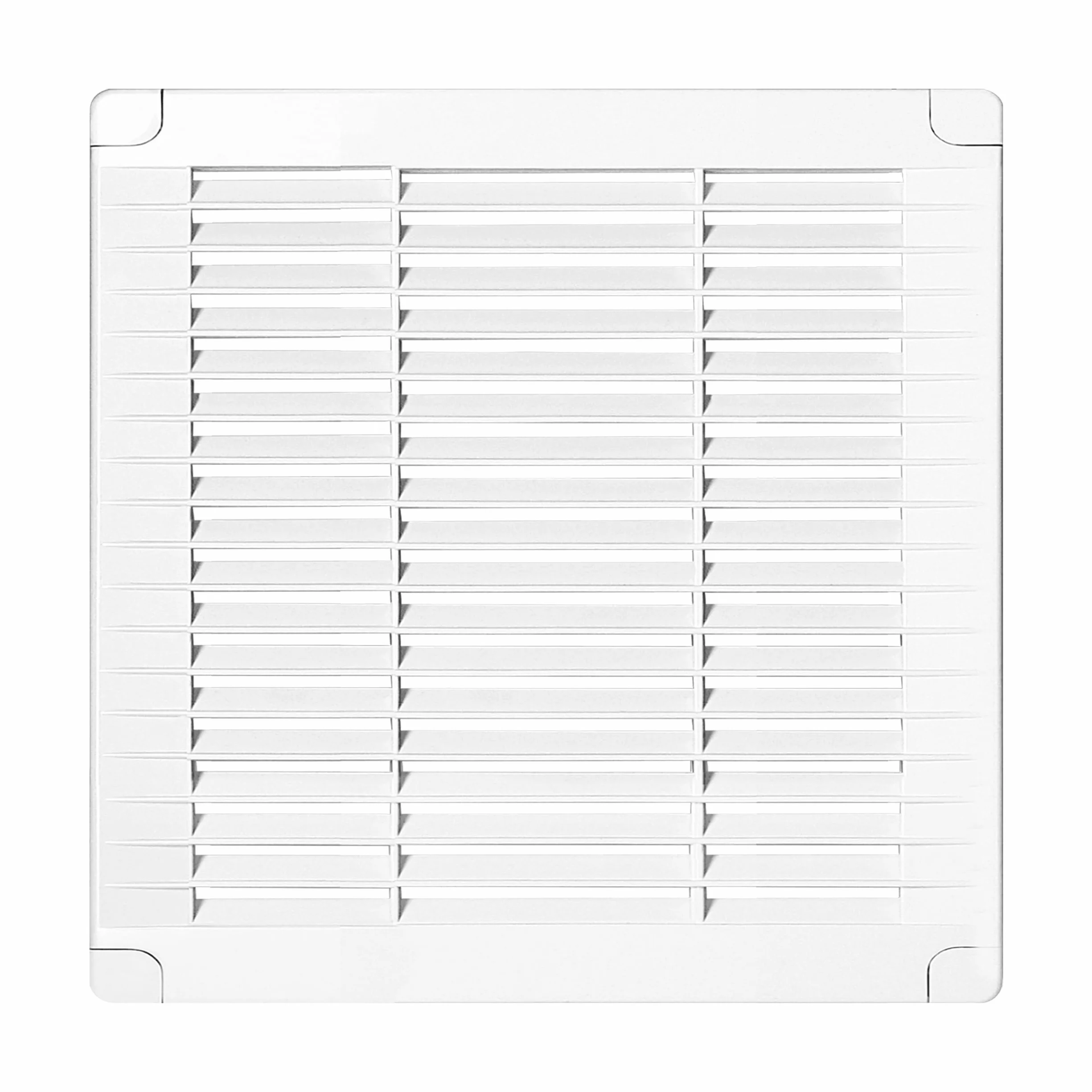 Kratka Wentylacyjna Uniwersalna Biała Klatka Wylotowa Kwadratowa Bez Kołnierza ABS (biały - 200 x 200 mm)