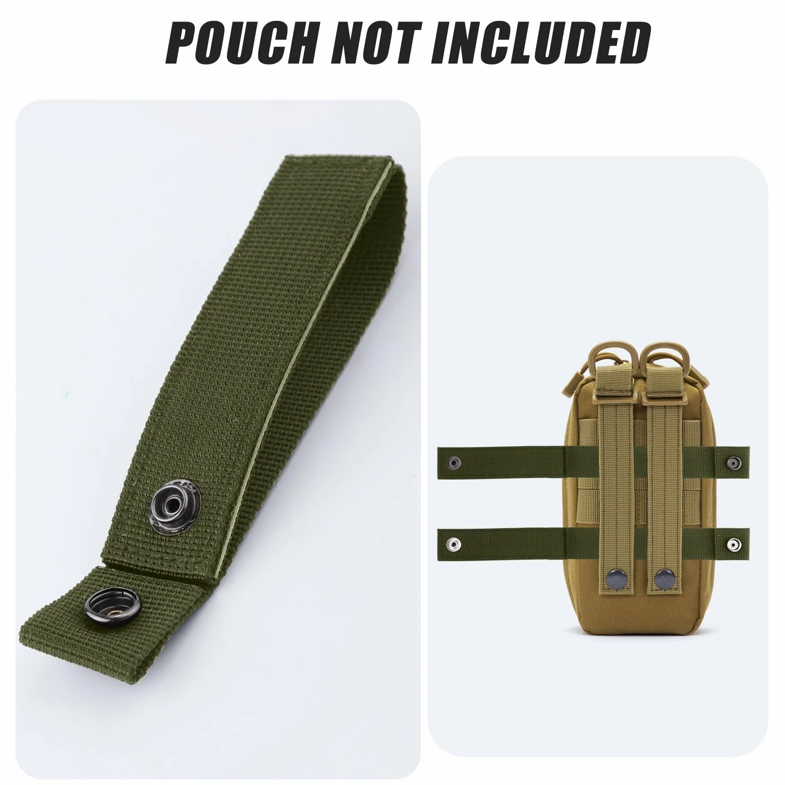 4 szt. Paski Mocujace MOLLE, Paski MOLLE Plecaka Paski MOLLE Poliester Paski Parciane MOLLE Wielokrotnego Uzytku Zlacza do Mocowania Paska Plecaka do MOLLE (Ciemnozielony)