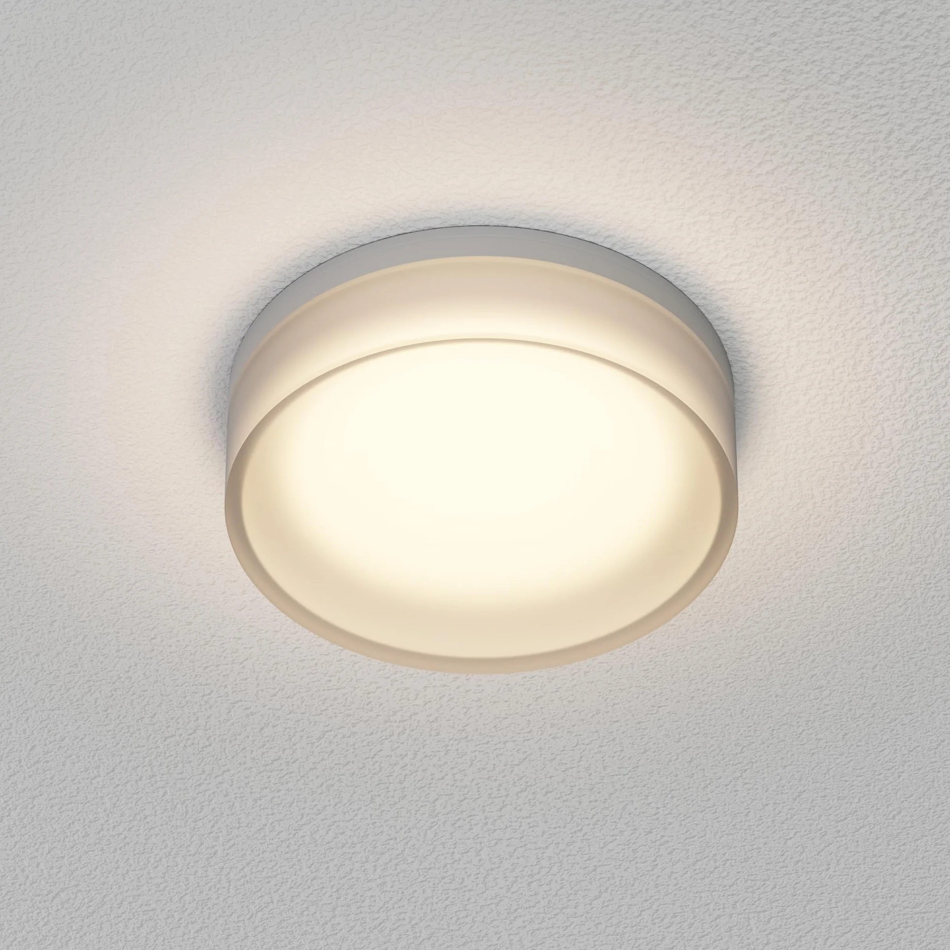 ledscom.de 4 szt. lampa sufitowa IPLY, IP44, biały mat, okrągła, z żarówką LED GX53, 509lm, ciepła biel