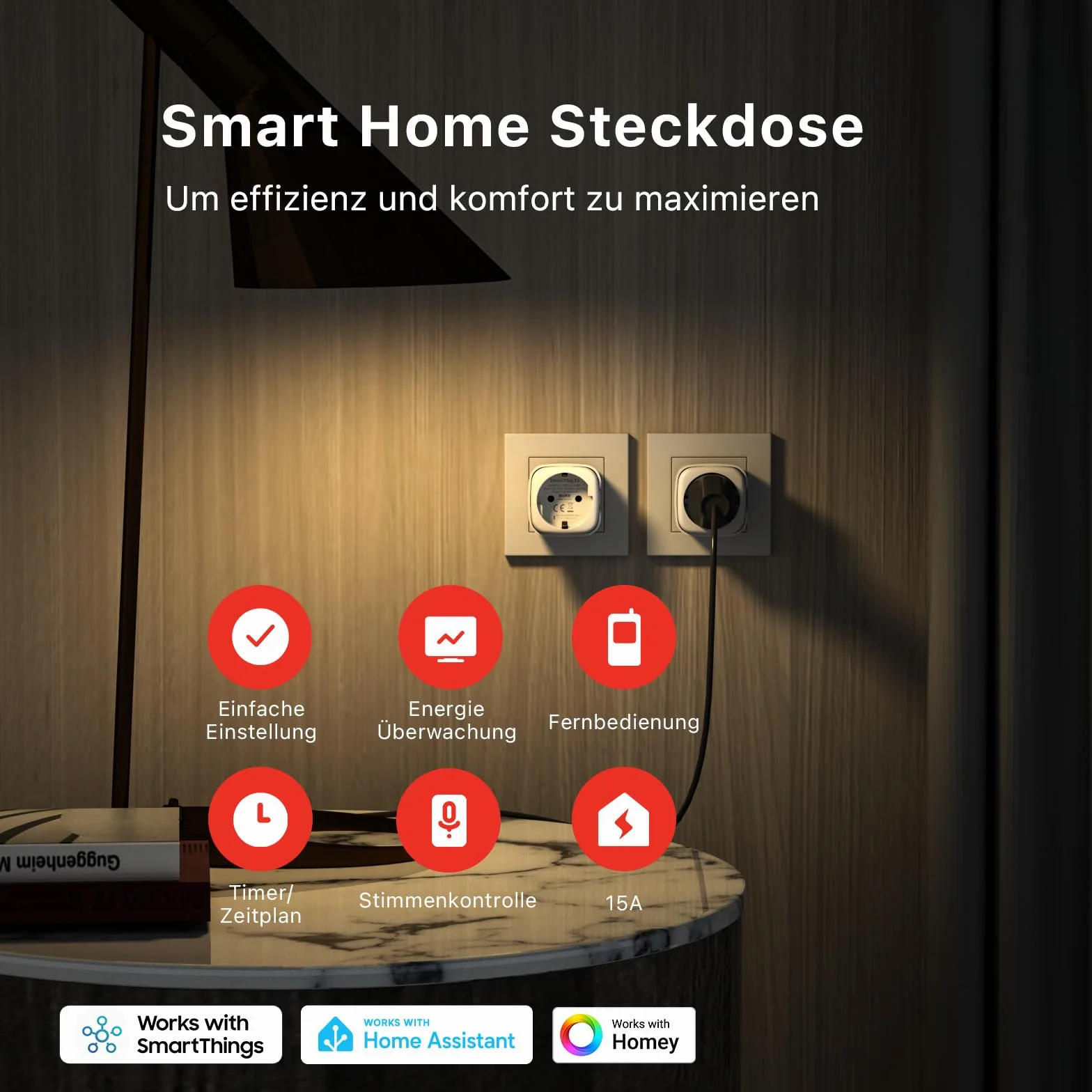 THIRDREALITY Zigbee Smart Plug Power Consumption, 4 Piece (Type F), 16A, Zigbee Repeater, with Home Assistant, Homey, Compatible with SmartThings, Alexa, Hubitat