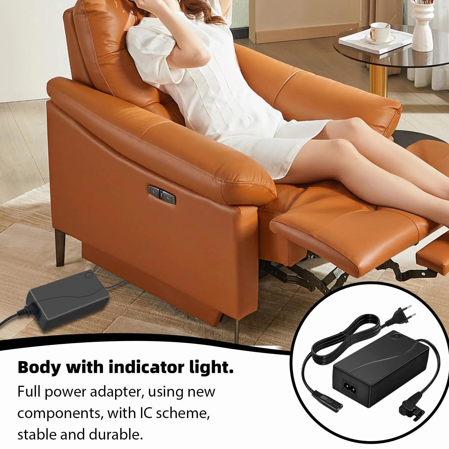 Aicharynic Fotel relaksacyjny 29 V, 2 A, elektryczny adapter sieciowy, zasilacz sieciowy 58 W, transformator Power Recliner z kablem sieciowym AC, transformator do podnoszenia krzesła lub Power