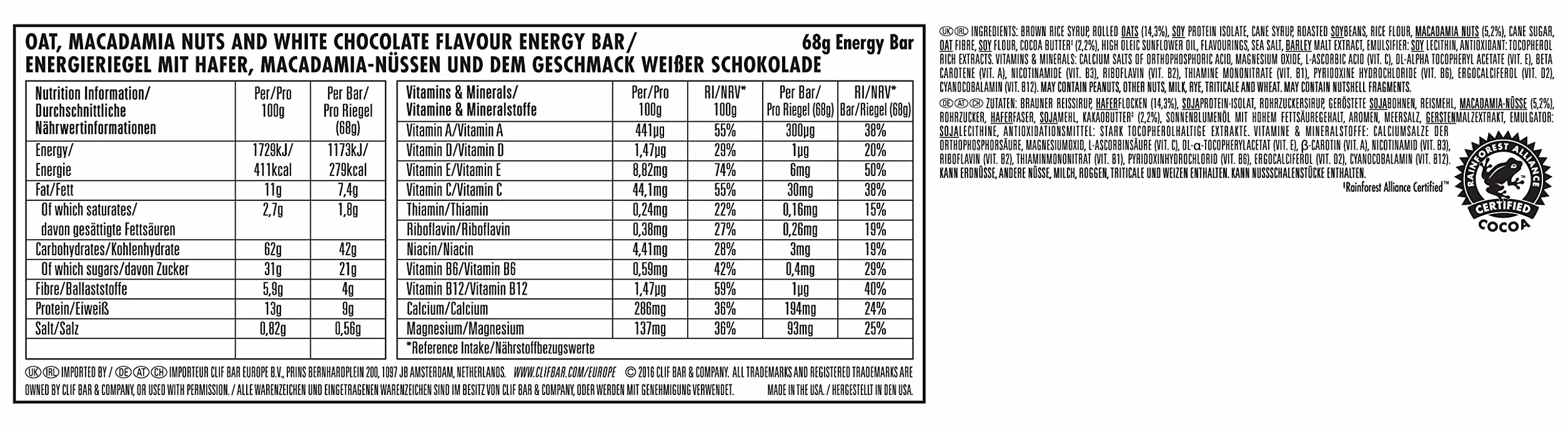 CLIF Bar Pakiet próbny zestaw próbny batonik energetyczny + masło orzechowe 18 sztuk