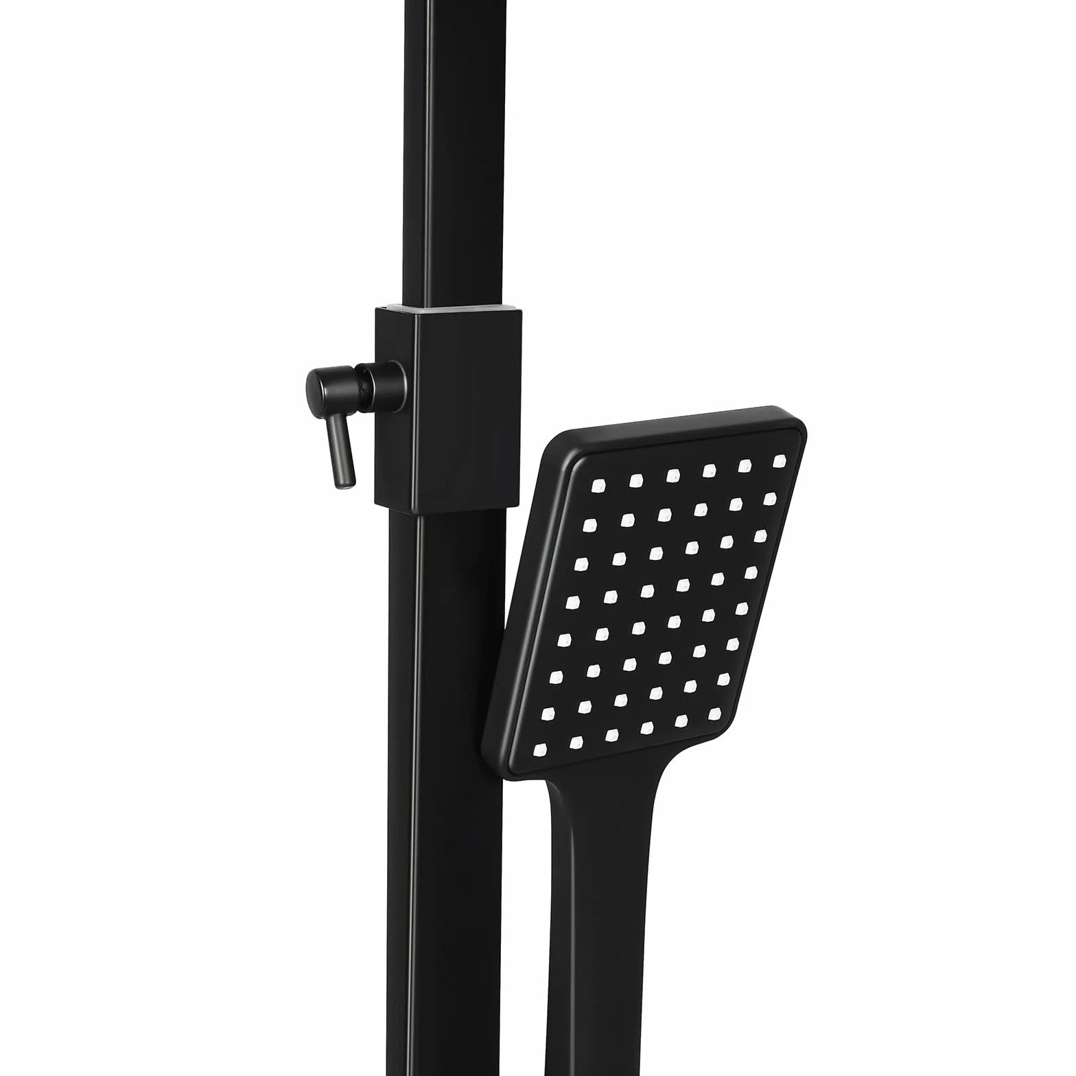 Zestaw prysznicowy, system prysznicowy bez armatury 2 w 1, czarny, deszczownica, bateria mieszakowa, stal nierdzewna, 30 x 30 cm, deszczownica i regulowana słuchawka prysznicowa do łazienki