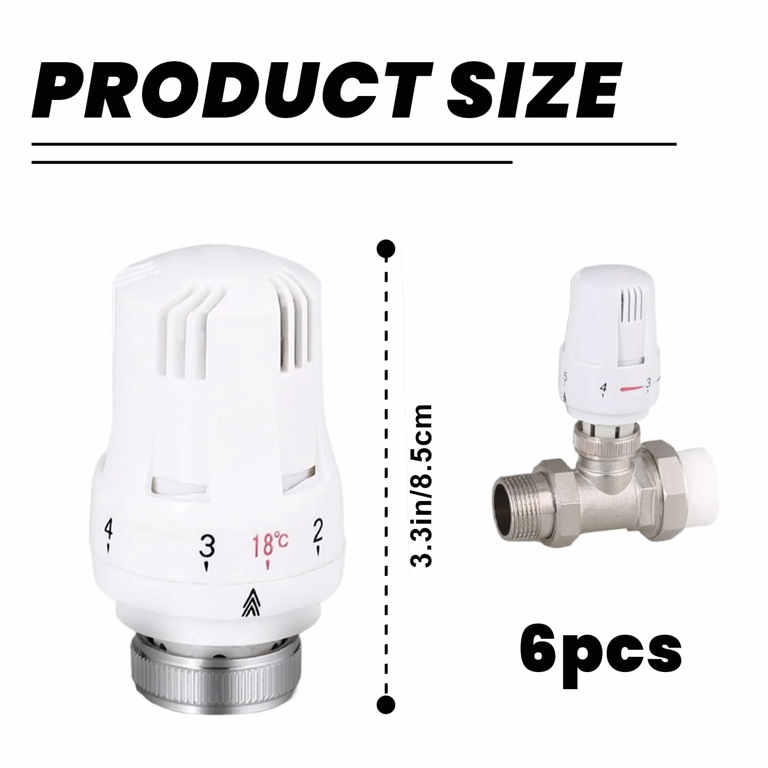 6 sztuk głowic termostatu zaworu grzejnika, głowica termostatu M30 x 1,5, termostat chłodniczy, termostat grzejnika zawór chłodniczy głowica zapasowa, termostaty grzejnika zawory chłodnicze do biura