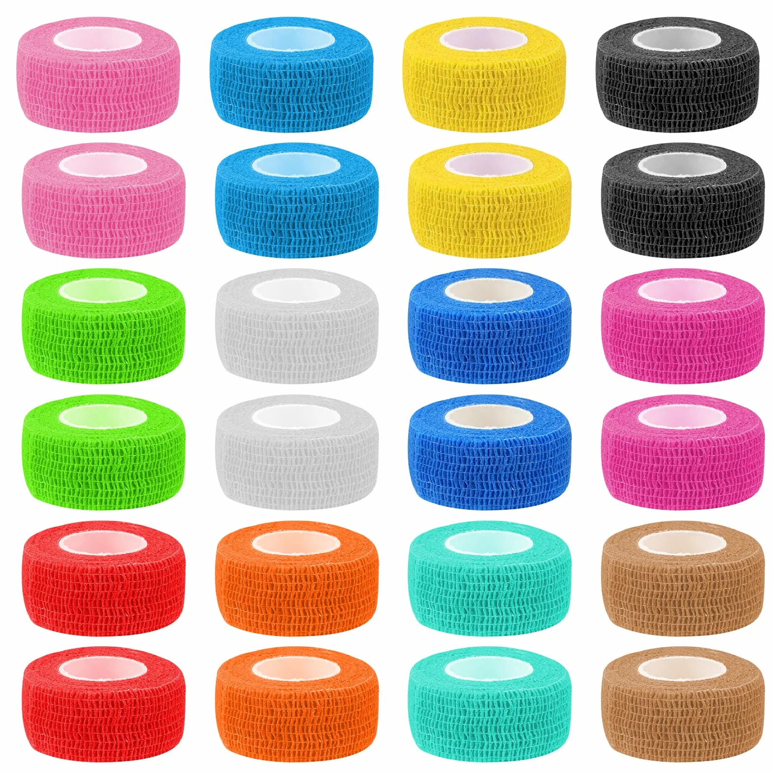 Bandaż samoprzylepny 24 rolki 2,5 cm x 4,5 m elastyczny pasek sportowy dla ludzi, zwierząt