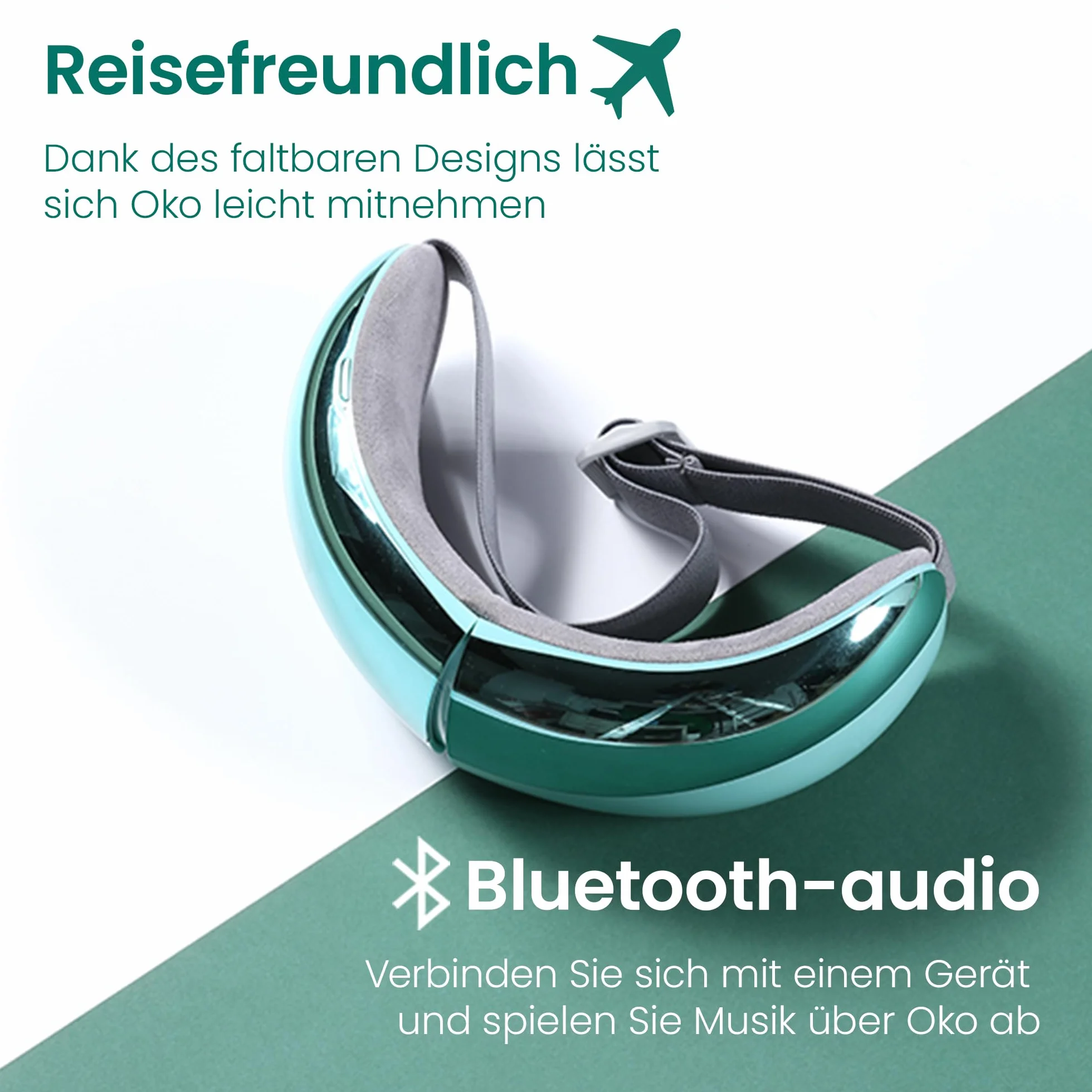 TensCare Masażer oczu 3 w 1 z ciepłem, kompresją i wibracjami Bluetooth