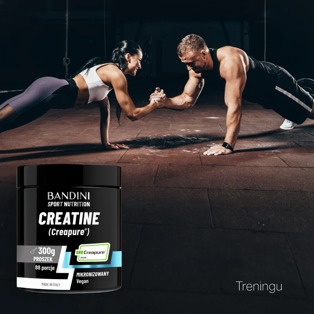 Bandini Kreatyna CREAPURE Monohydrat w czystym proszku suplement trening sport siłownia 100% wegańskie