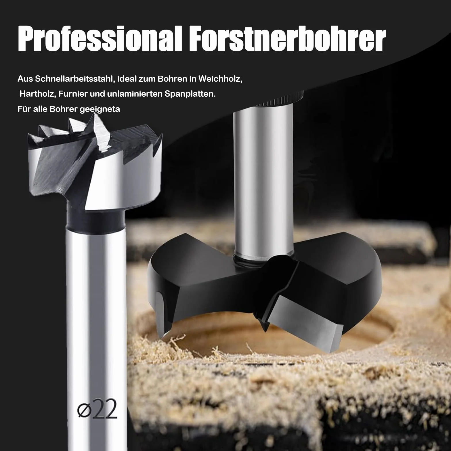 Wiertło Forstner 40 mm, profesjonalne wiertło Forstner, wielozębne wiertło do drewna ze stali o wysokiej zawartości węgla, wiertło Forstnera do drewna, akcesoria do wiertarki do obróbki drewna