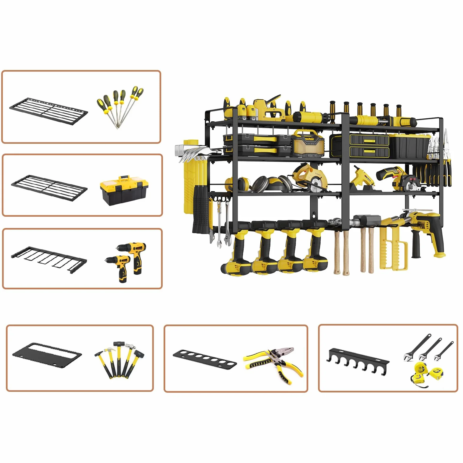Metalowy organizer na narzędzia warsztatowe W-17 4-poziomowy 80x25x45 cm