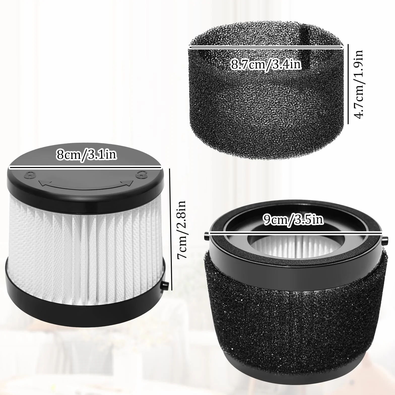 Akcesoria do filtrów HEPA do odkurzacza do DEWALT DCV501HB / DCV5011H część zamienna, nadaje się do prania i wielokrotnego użytku, 4 sztuki zamiennych filtrów + 1 szczotka do czyszczenia