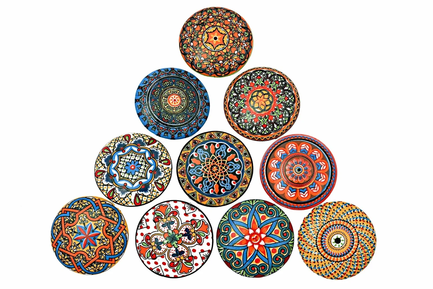 Uchwyty ceramiczne w stylu vintage z motywem kwiatowym, mieszane, do drzwi, szafki, szuflady, 10 szt., xfer