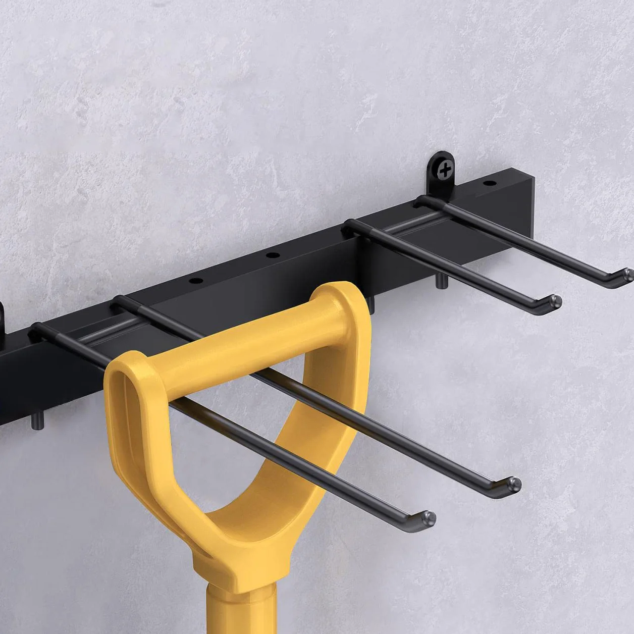 Bomclap Uchwyt na narzędzia garażowy 116 cm metalowy hak ścienny 6 haczyków organizer czarny