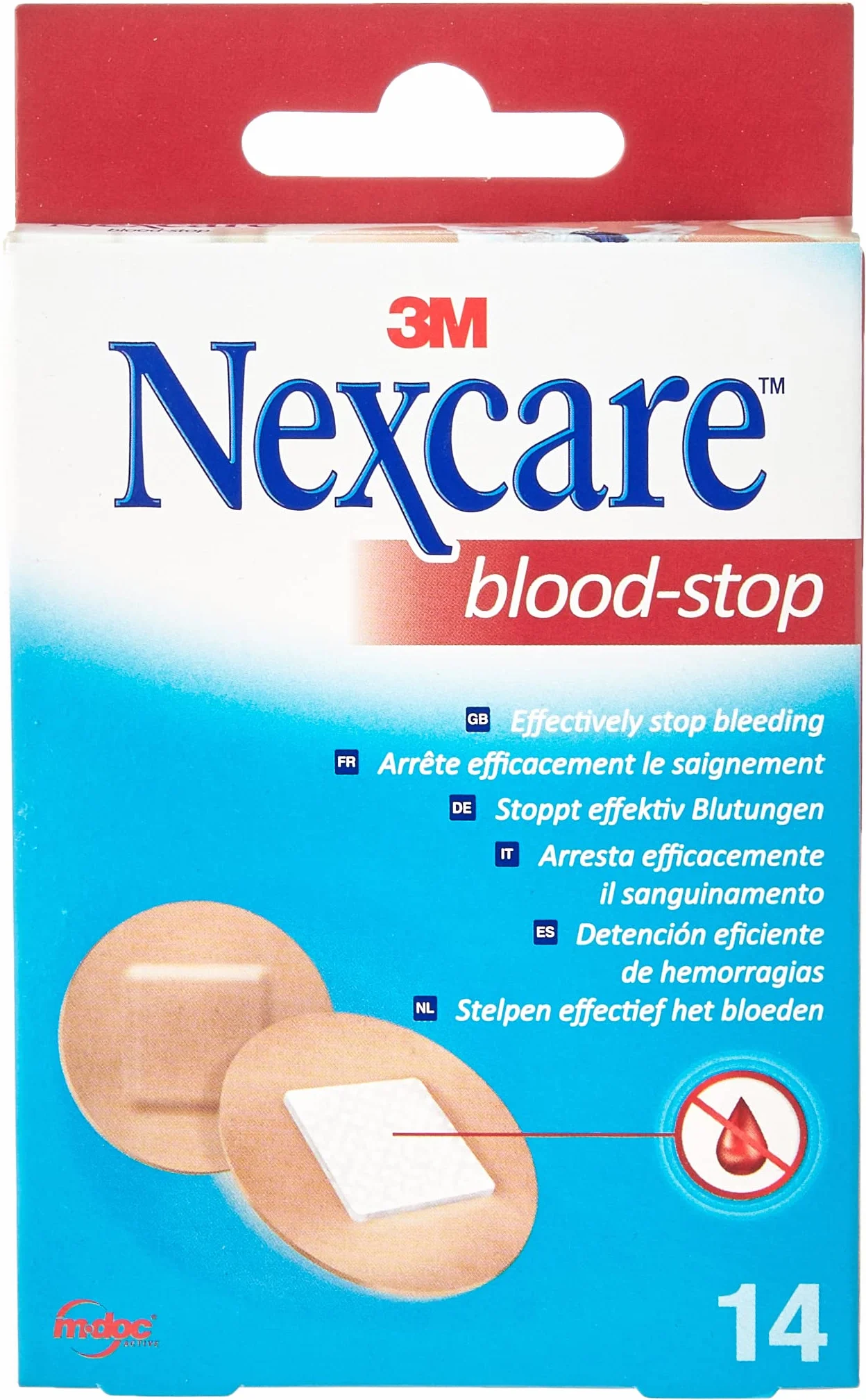 Nexcare Plastry zatrzymujące krwawienie 22 mm 14 sztuk