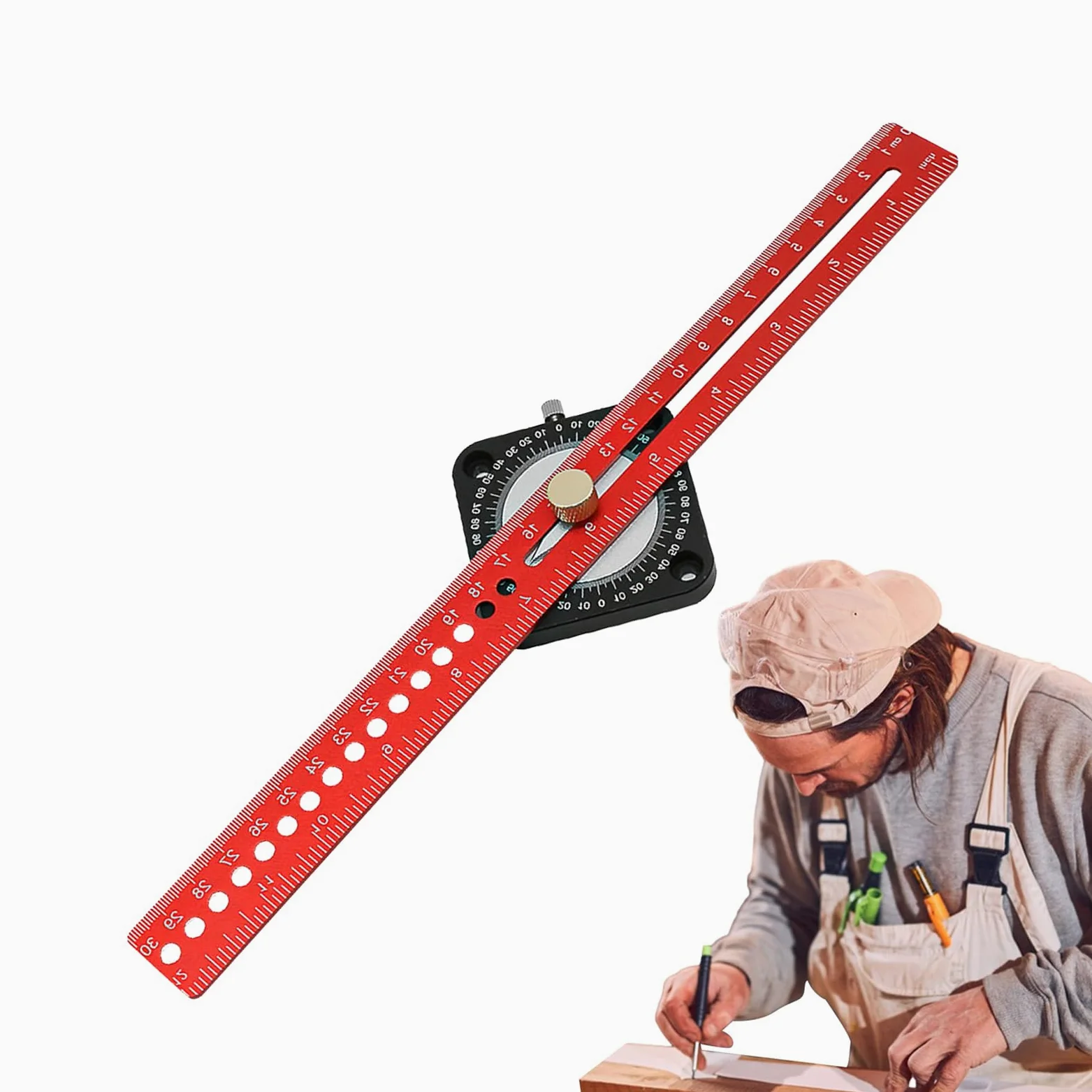 Aluminiowy kątownik w kształcie litery T | Precyzyjne narzędzie do rysowania kątów do obróbki mebli, budownictwa, toczenia drewna,