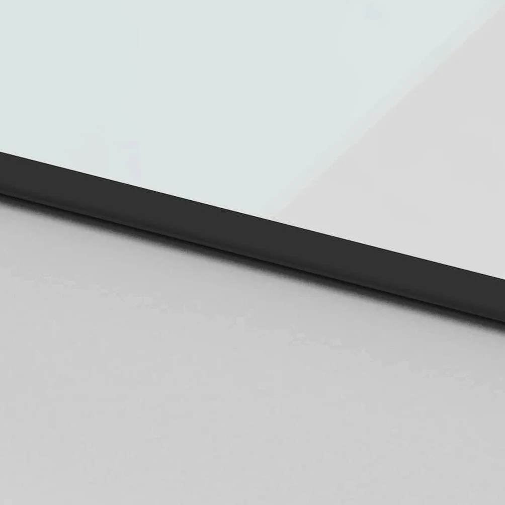 Aluminiowe drzwi przesuwne czarne 76 x 205 cm z matowym szkłem hartowanym, łącznie z zestawem okuć ze stali malowanej proszkowo dla cichego i bezpiecznego użytkowania