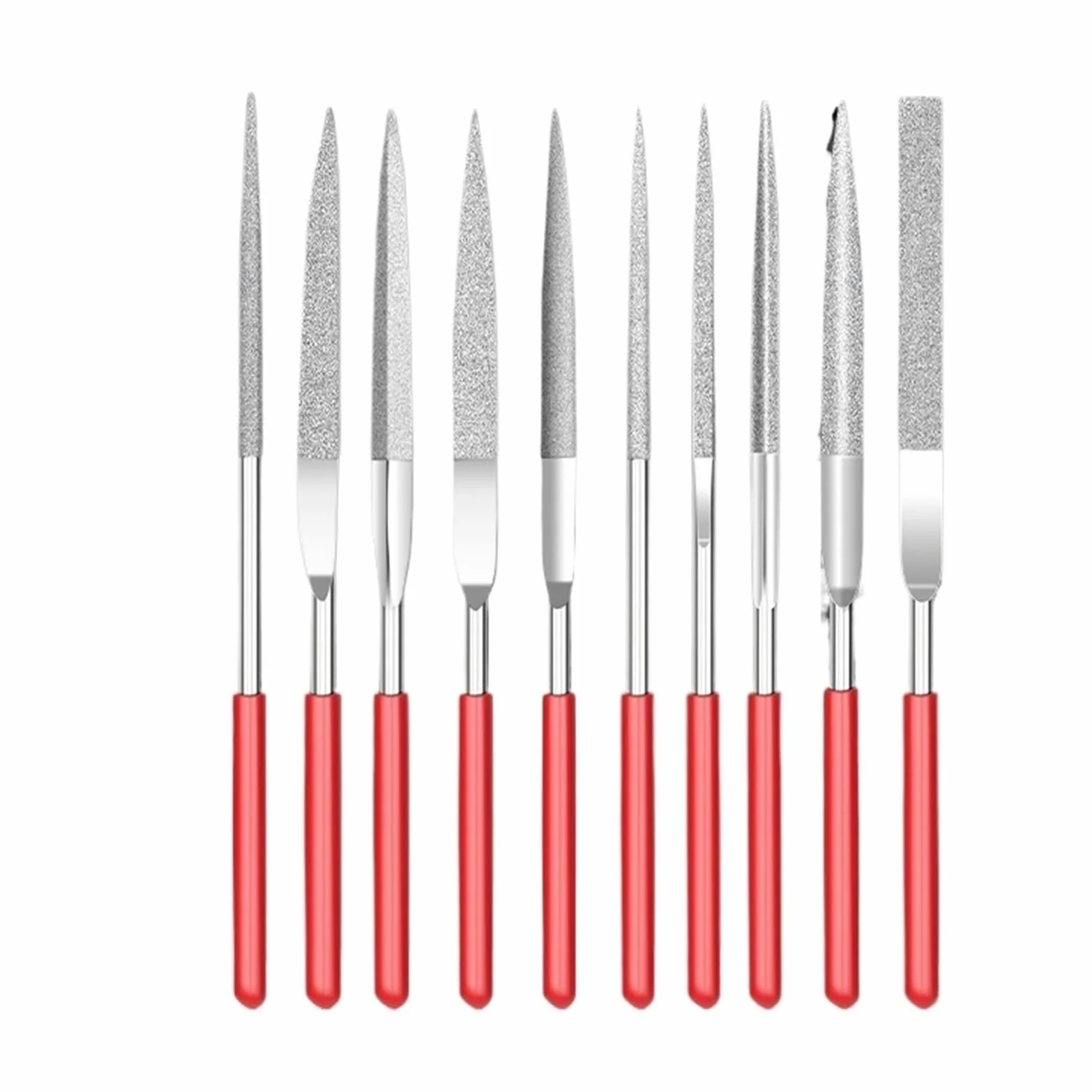 Diamentowy pilnik igłowy 5/10 szt. zestaw igieł ze stali stopowej (10 szt., 3 x 140 mm)