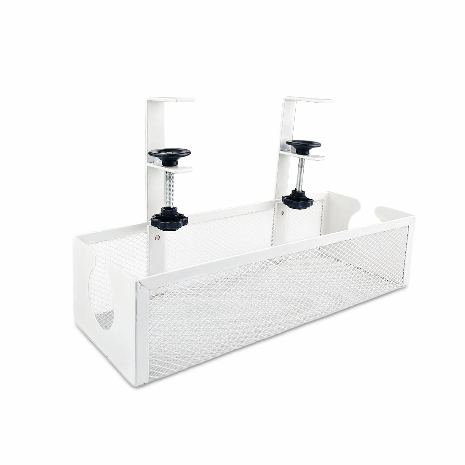 Zarządzanie kablami pod biurkiem, taca do zarządzania kablami 43 cm, metalowy kosz na kable do zarządzania przewodami, uchwyt na listwę zasilającą, organizer przewodów, pogromca przewodów do